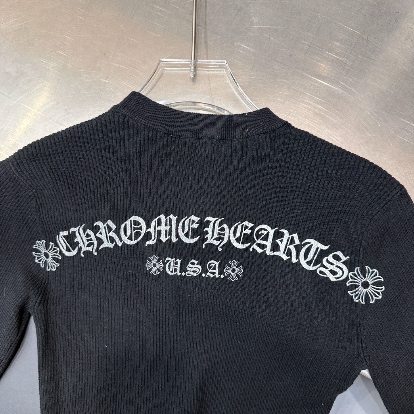 🌾克罗心 ｜ 新款毛织打底，成衣洗水炒色喷色加多处印花工艺，休闲时尚，尺码sml