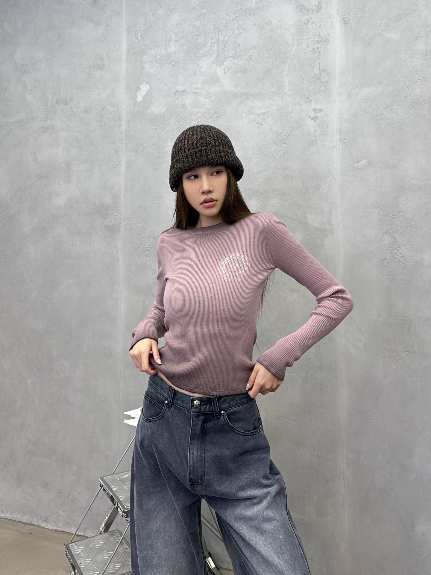 🌾克罗心 ｜ 新款毛织打底，成衣洗水炒色喷色加多处印花工艺，休闲时尚，尺码sml