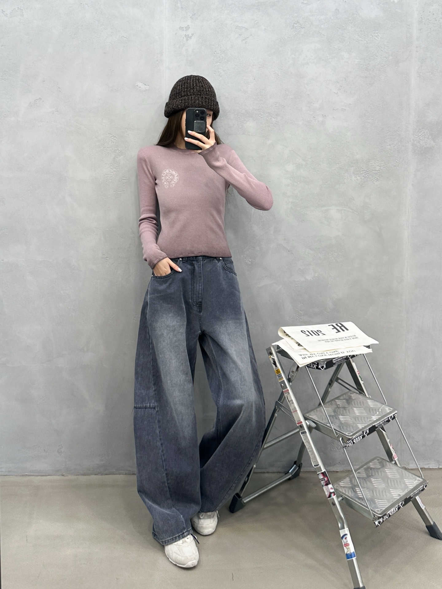 🌾克罗心 ｜ 新款毛织打底，成衣洗水炒色喷色加多处印花工艺，休闲时尚，尺码sml