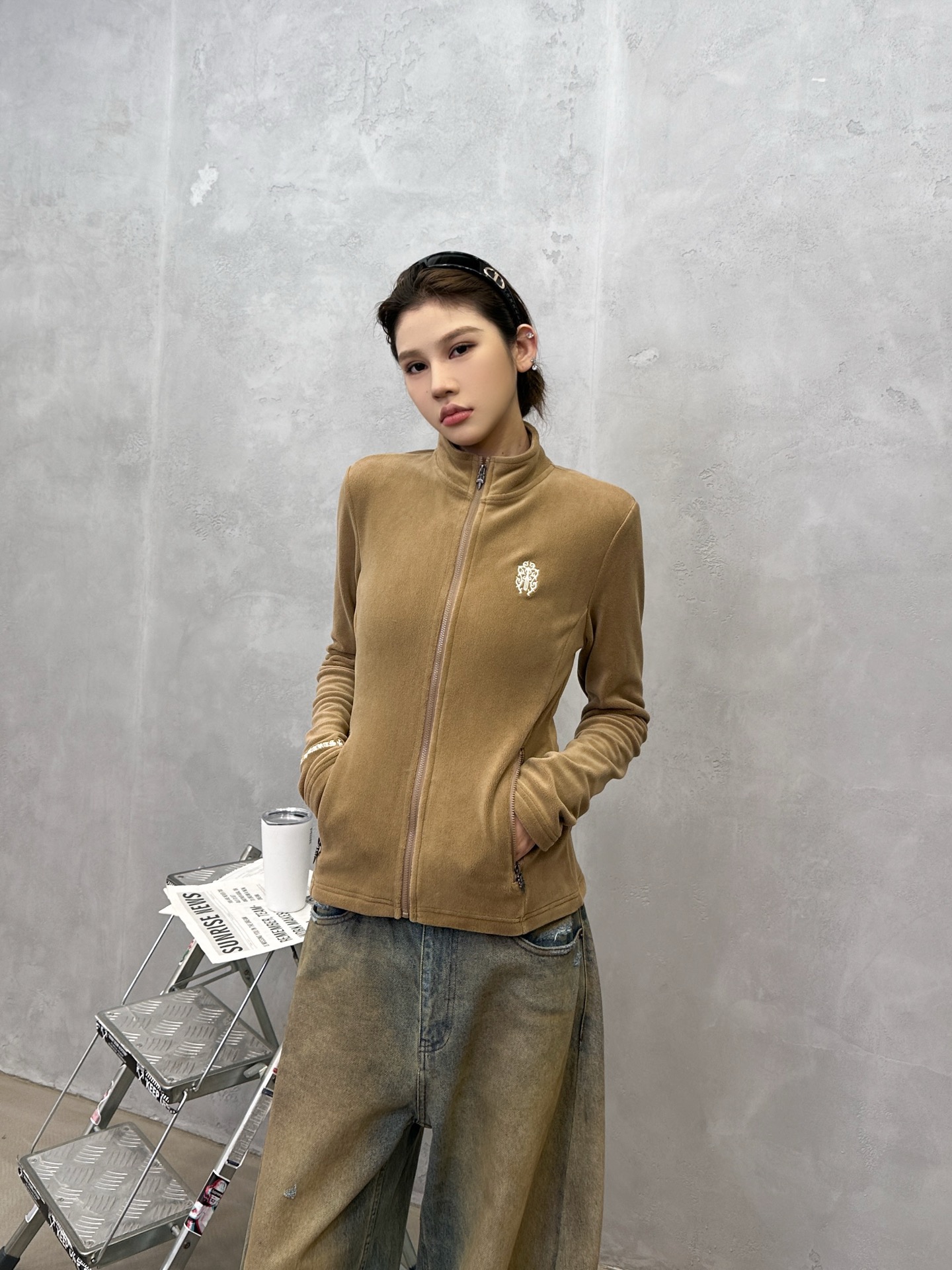 🌾克罗心 ｜ 新款保暖开衫，经典刺绣标加高密保暖摇粒绒面料，经典时尚款式，尺码sml