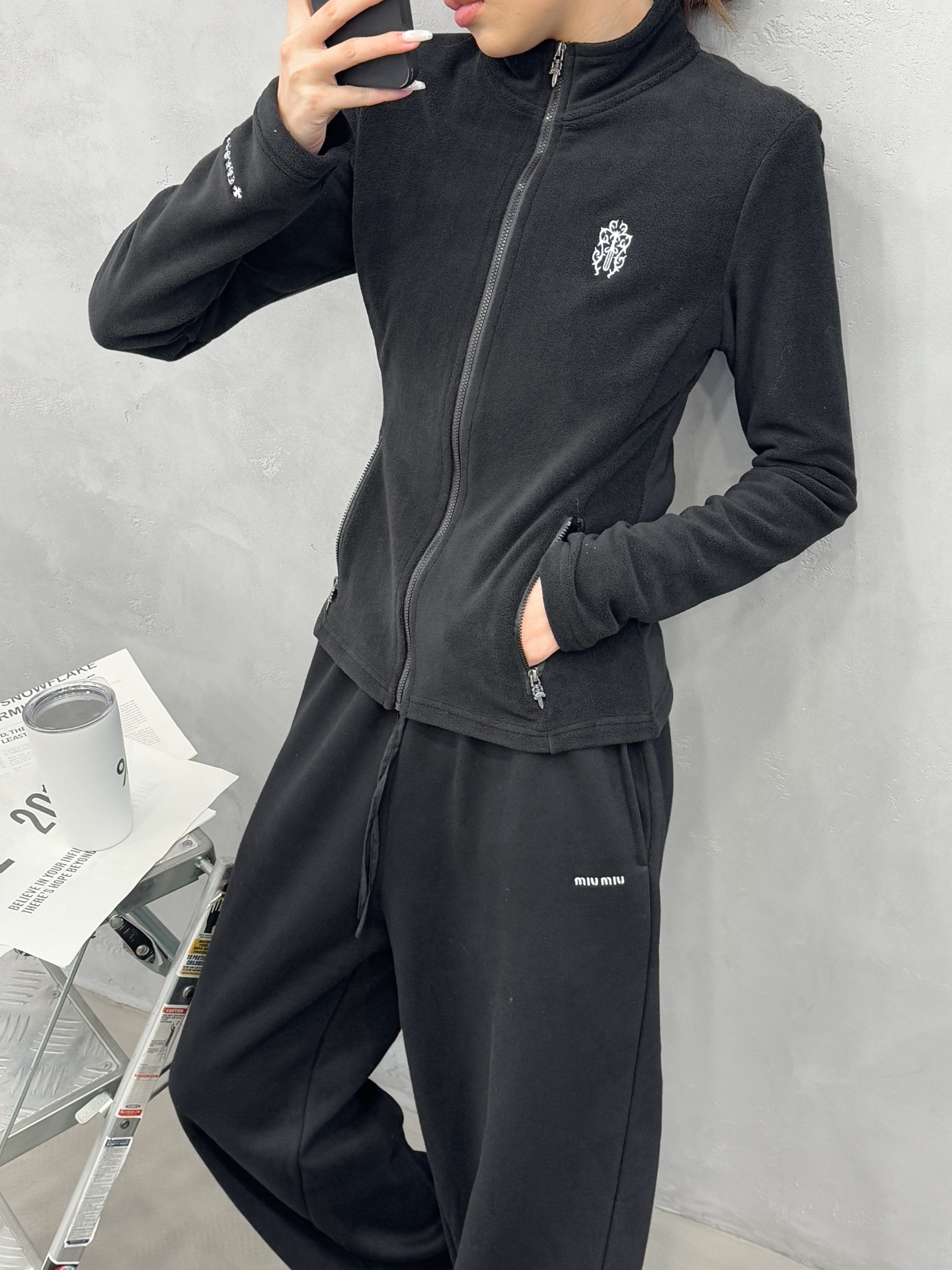 🌾克罗心 ｜ 新款保暖开衫，经典刺绣标加高密保暖摇粒绒面料，经典时尚款式，尺码sml