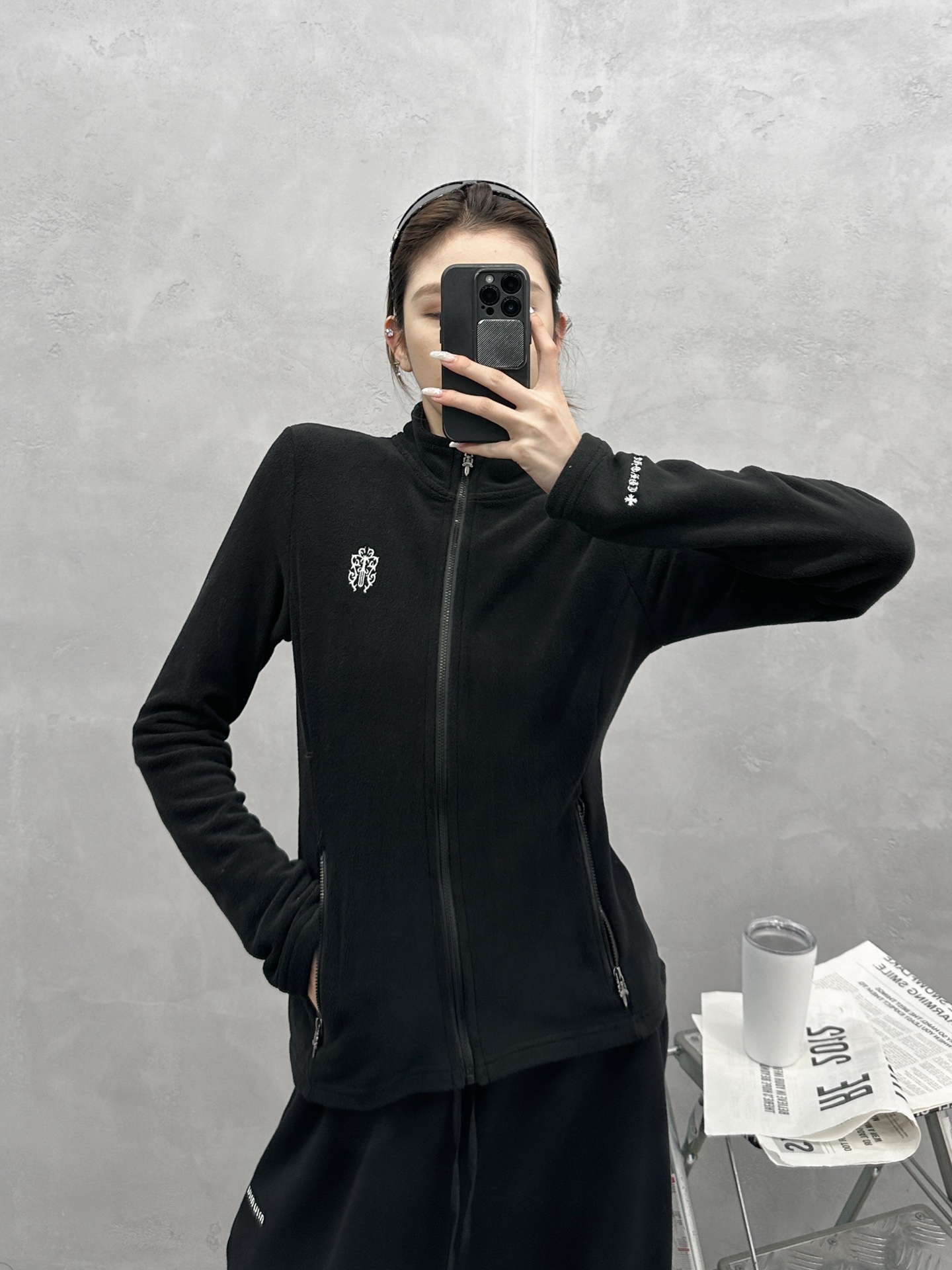 🌾克罗心 ｜ 新款保暖开衫，经典刺绣标加高密保暖摇粒绒面料，经典时尚款式，尺码sml