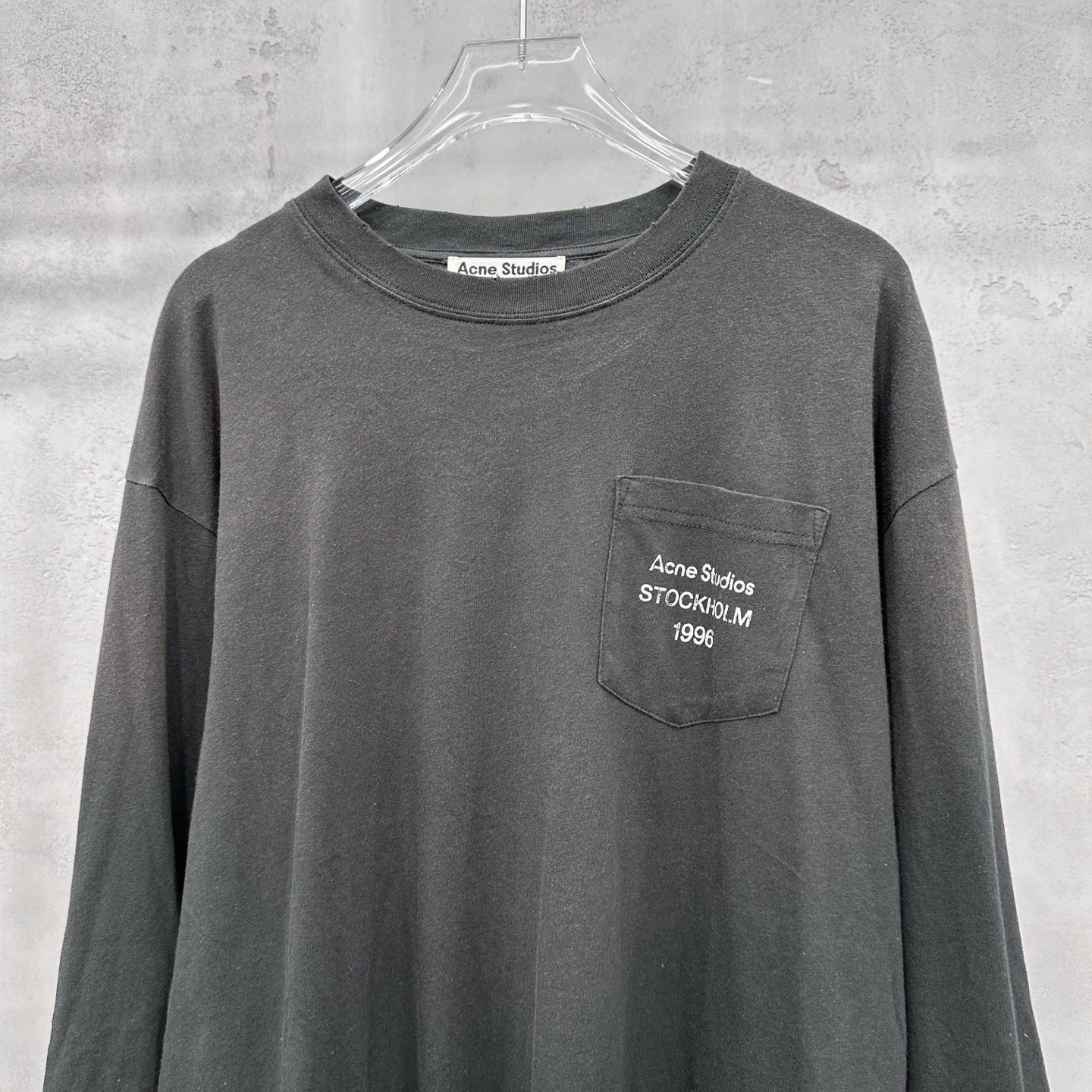 🌾Acne ｜ 新款长袖t，成衣洗水喷色吊磨工艺加印花，日本进口亚麻棉面料，男女同款，尺码sml