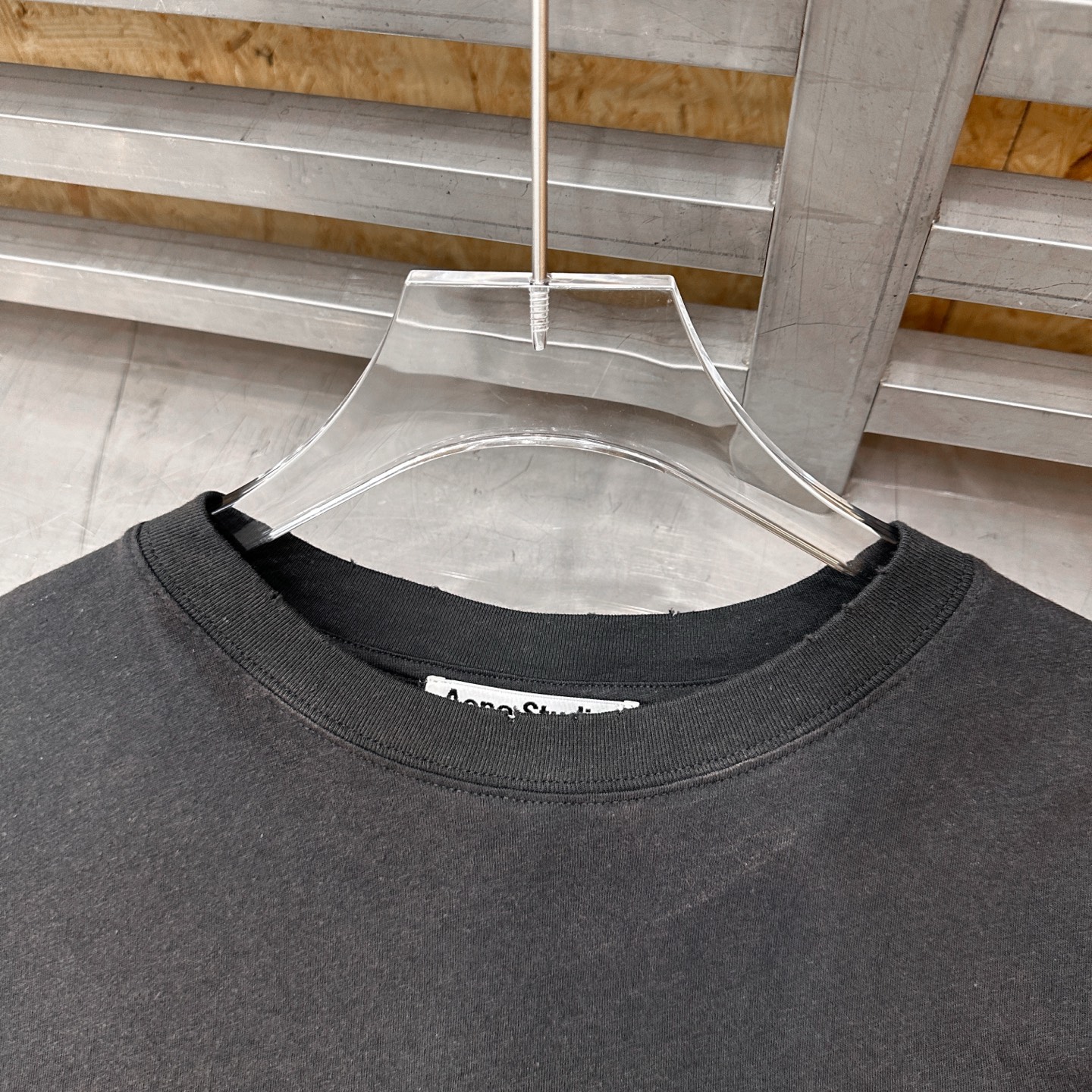 🌾Acne ｜ 新款长袖t，成衣洗水喷色吊磨工艺加印花，日本进口亚麻棉面料，男女同款，尺码sml