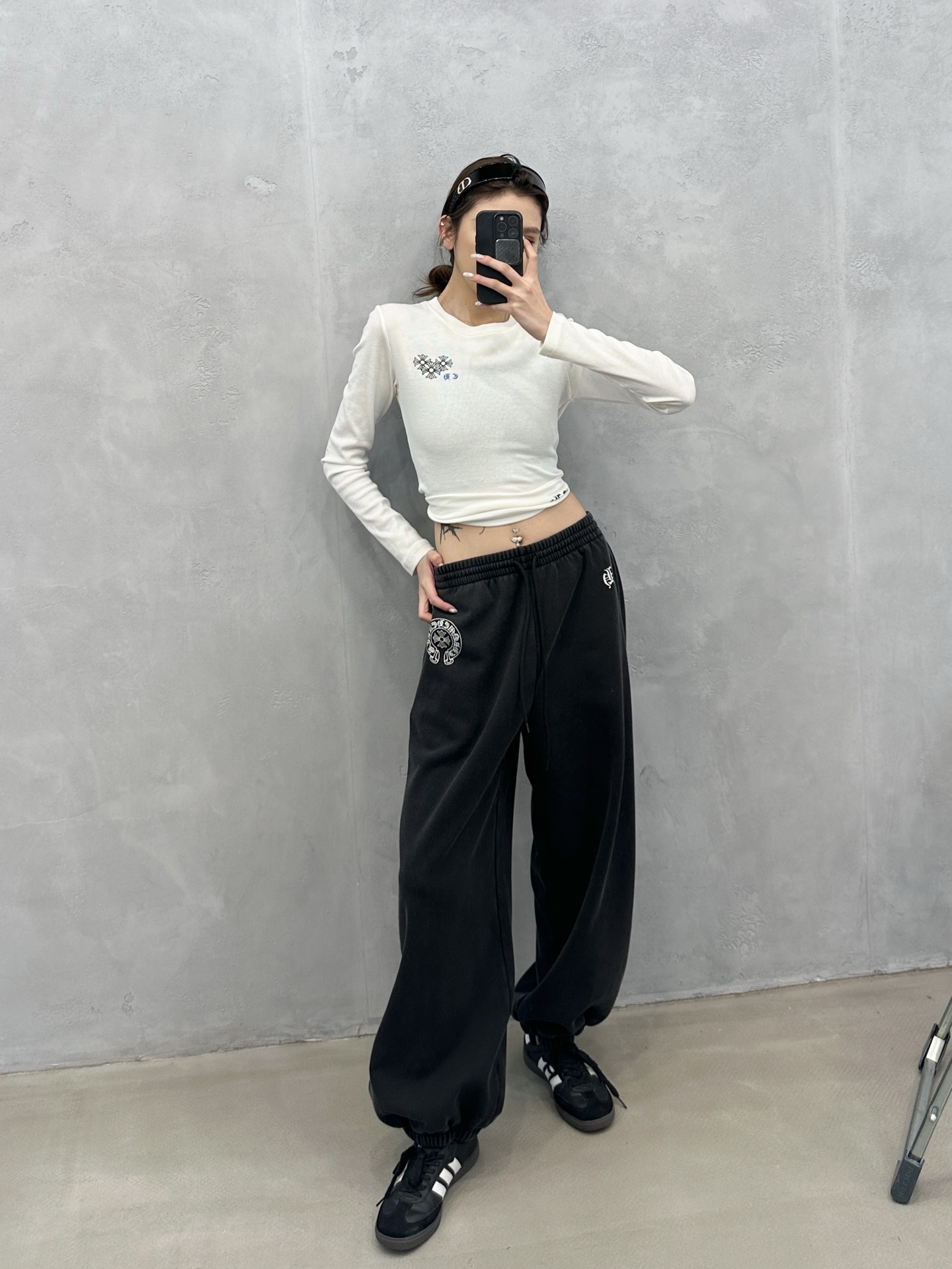 🌾克罗心 ｜ 新款休闲卫裤，成衣洗水炒色加4处印花工艺，男女同款，尺码sml