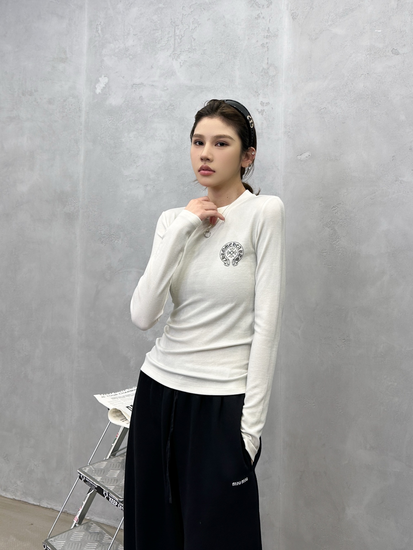 🌾克罗心 ｜ 新款长袖打底，成衣洗水炒色加多处印花工艺，进口羊毛莫代尔面料，尺码sml