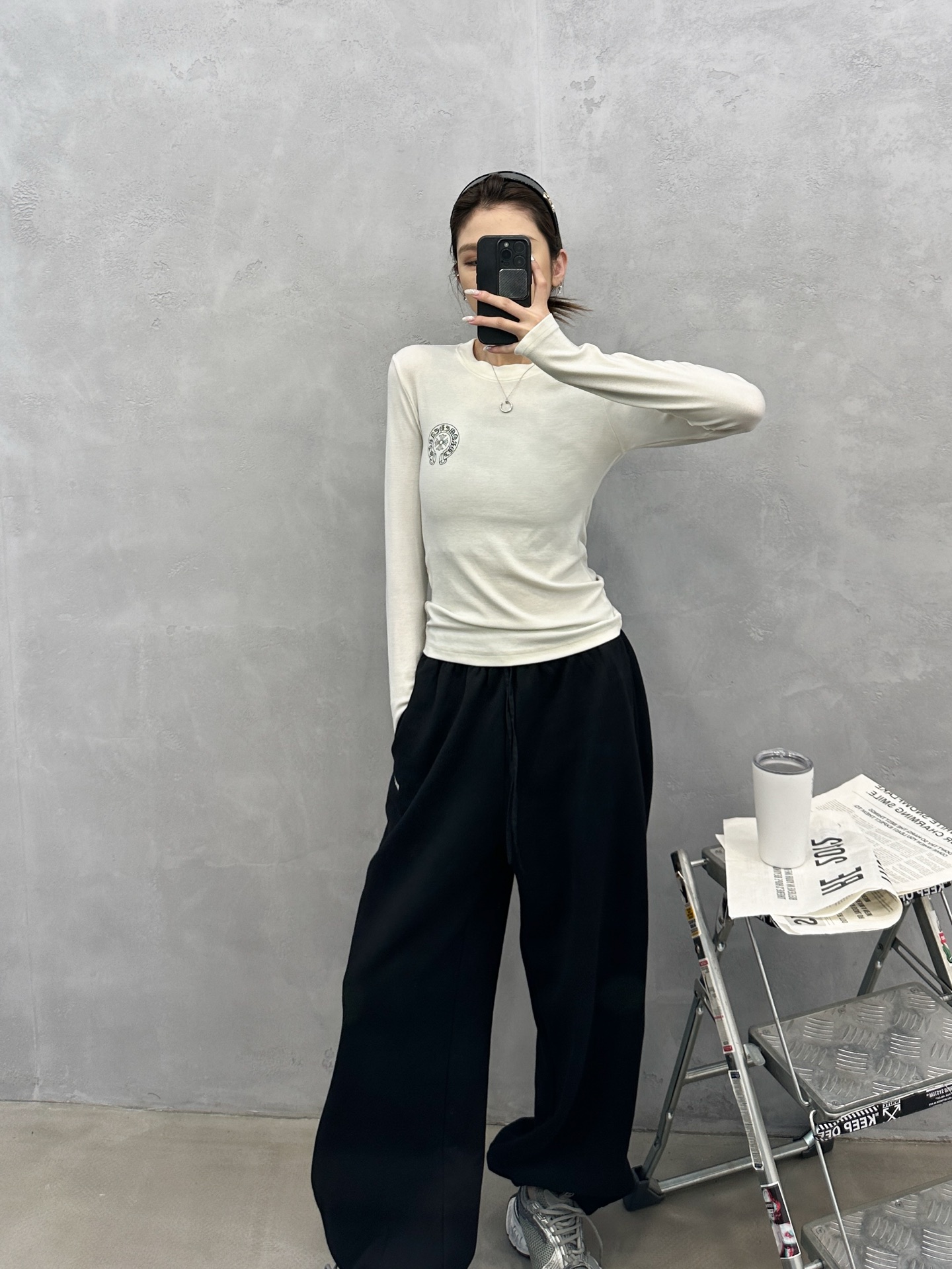 🌾克罗心 ｜ 新款长袖打底，成衣洗水炒色加多处印花工艺，进口羊毛莫代尔面料，尺码sml