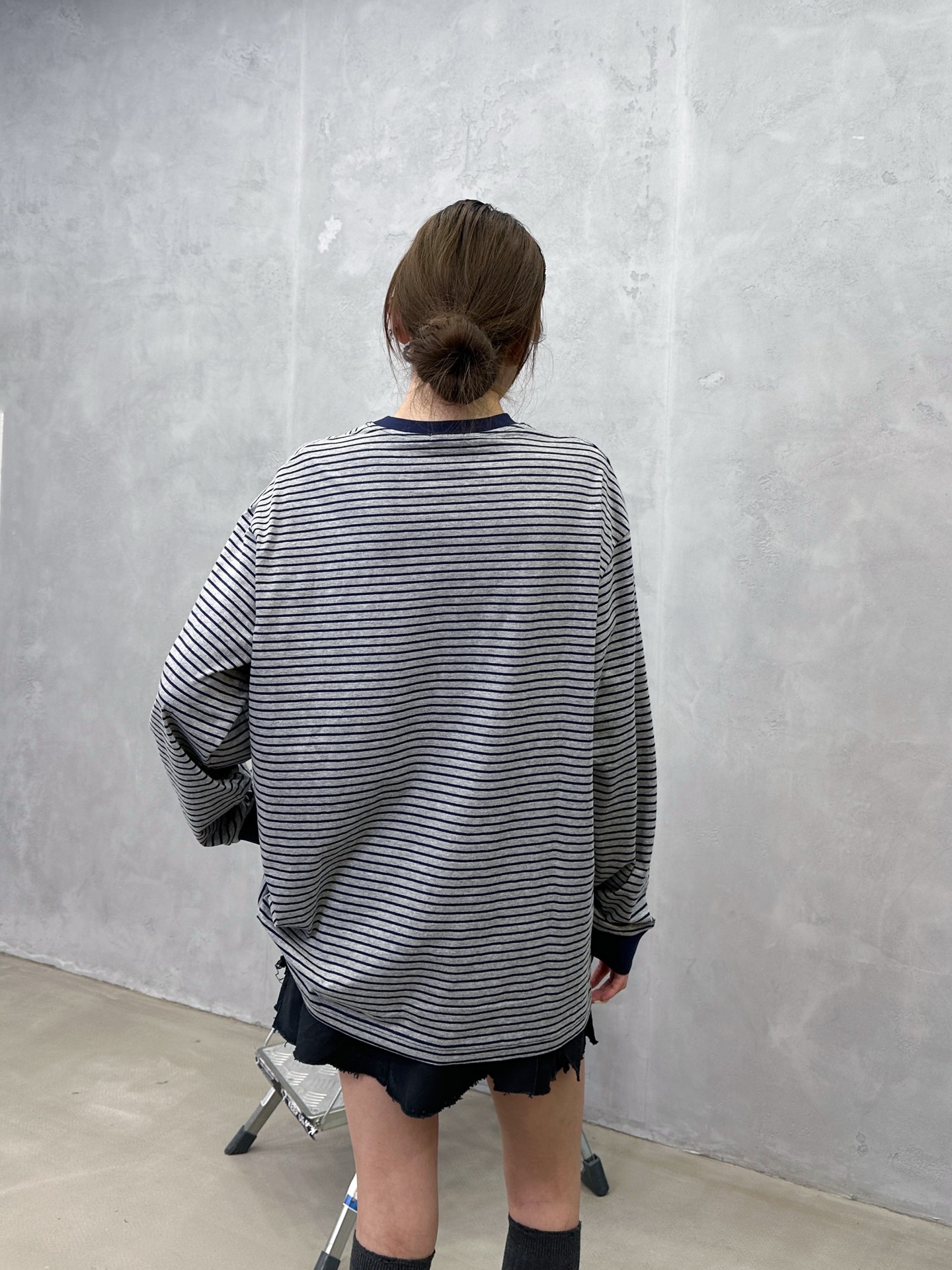 🌾miu ｜ 新款长袖t，成衣洗水工艺加经典贴布绣标，全棉条纹面料，休闲时尚，尺码sml