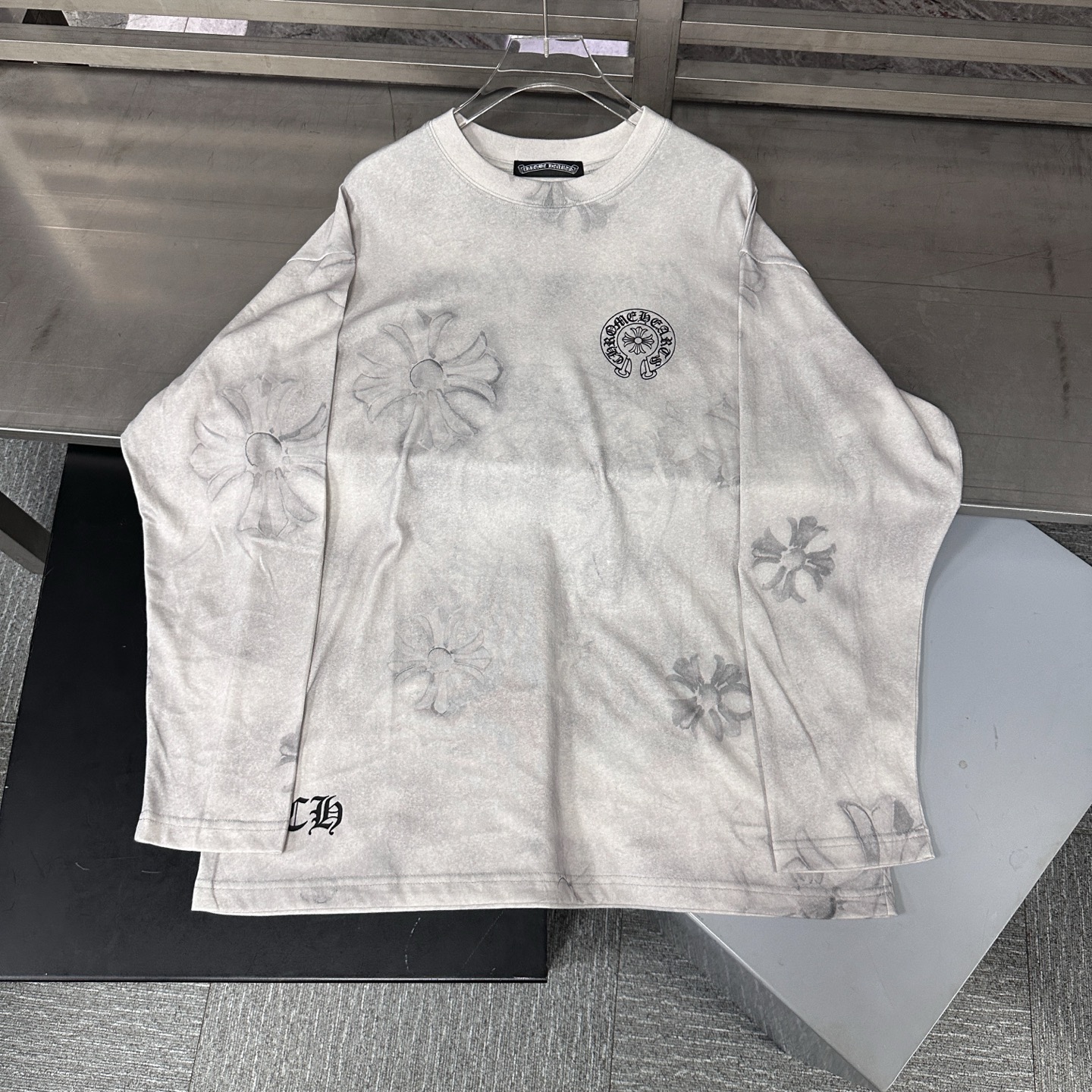 🌾克罗心 ｜ 新款长袖t，成衣洗水坯布印花叠加成衣印花工艺，男女同款，尺码sml