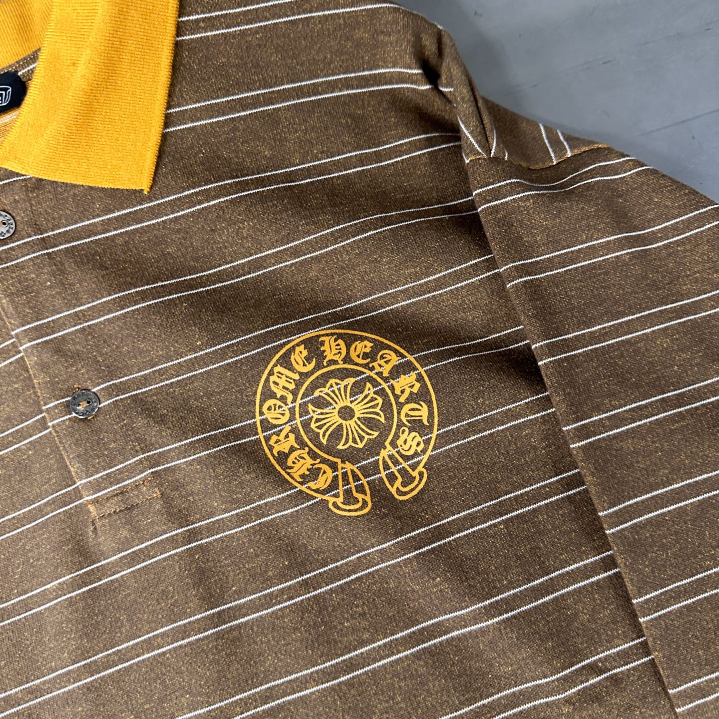 🌾克罗心 ｜ 新款长袖t，成衣洗水加软工艺，多处印花条纹面料polo款式，男女同款，尺码sml