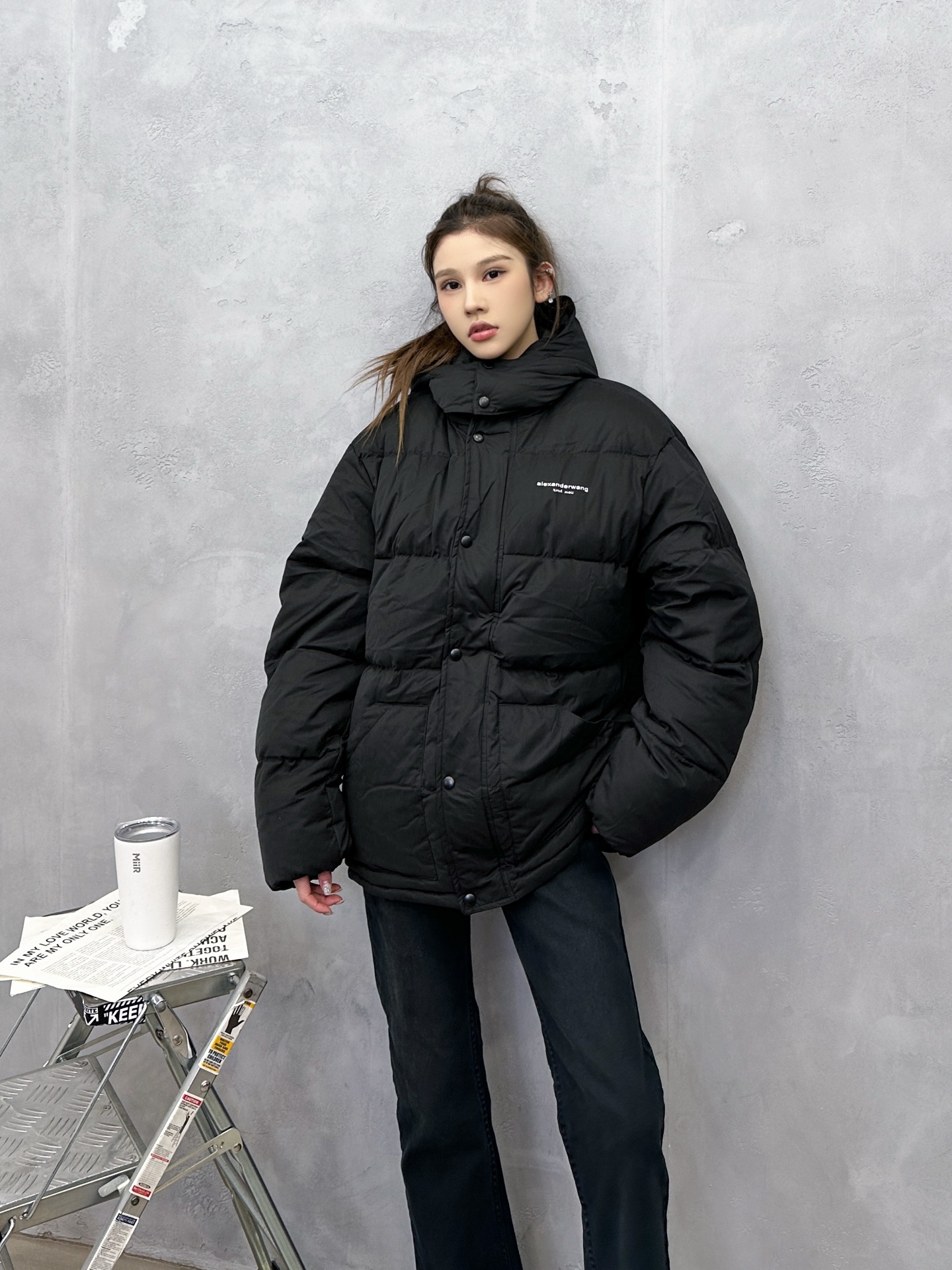 🌾AW｜新款羽绒服，磨毛棉面料手感柔软肉感十足，连帽设计运动休闲，绗缝车线不易跑绒，内胆90白鸭绒填充，