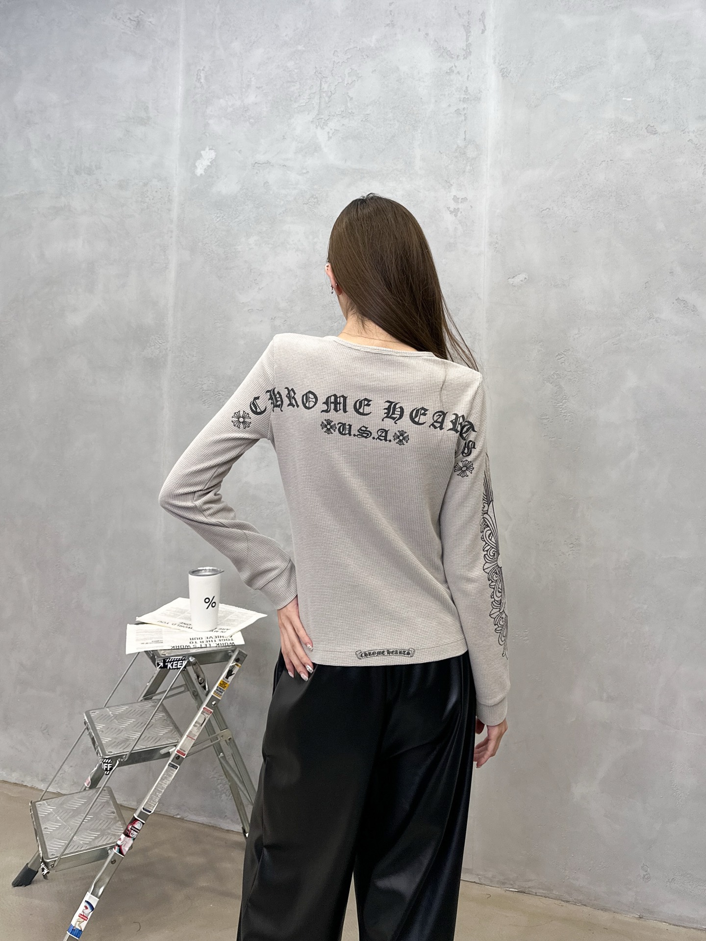 🌾克罗心 ｜ 新款长袖打底，成衣洗水加全身5处印花工艺，休闲时尚，尺码sml