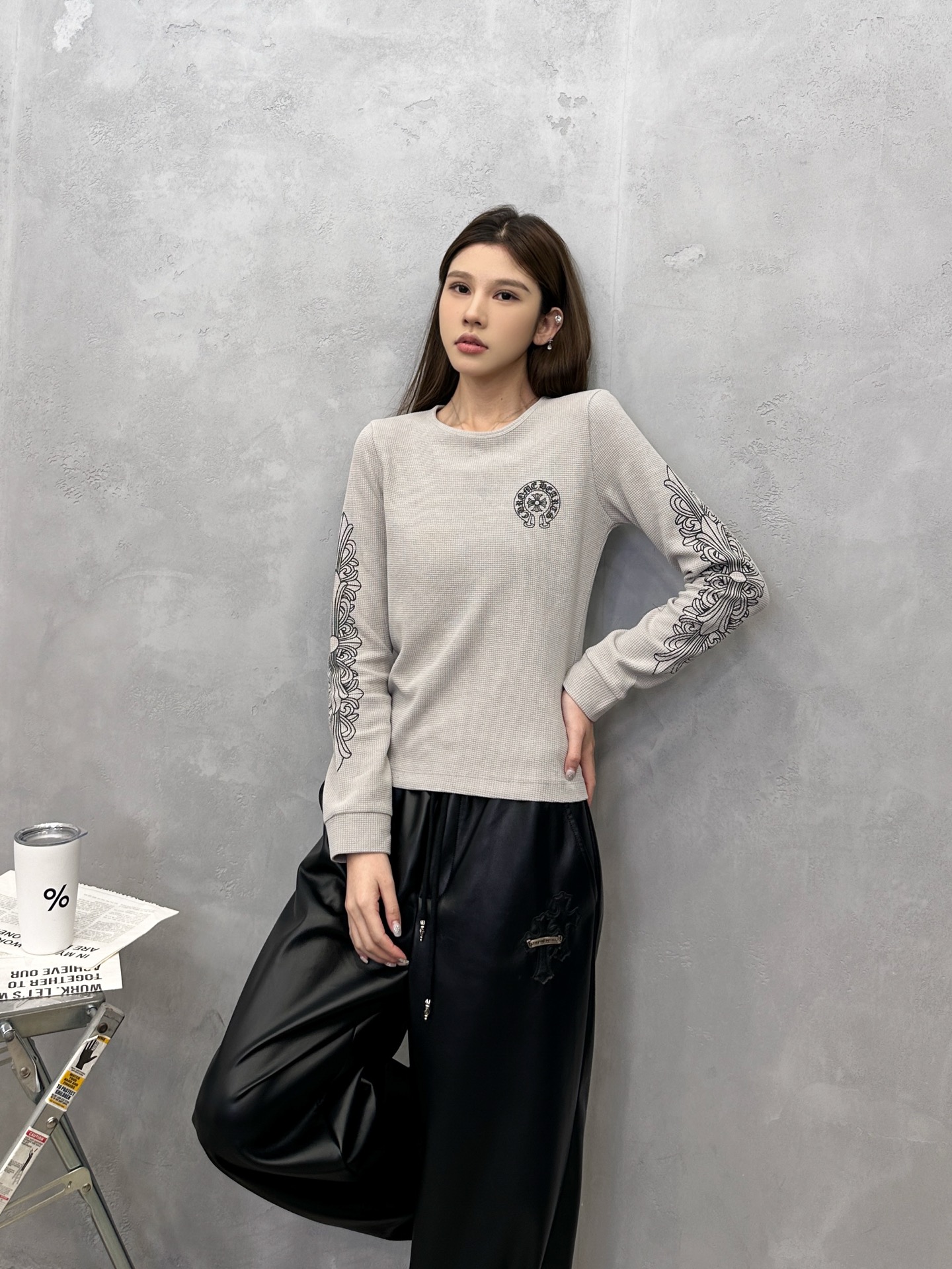 🌾克罗心 ｜ 新款长袖打底，成衣洗水加全身5处印花工艺，休闲时尚，尺码sml