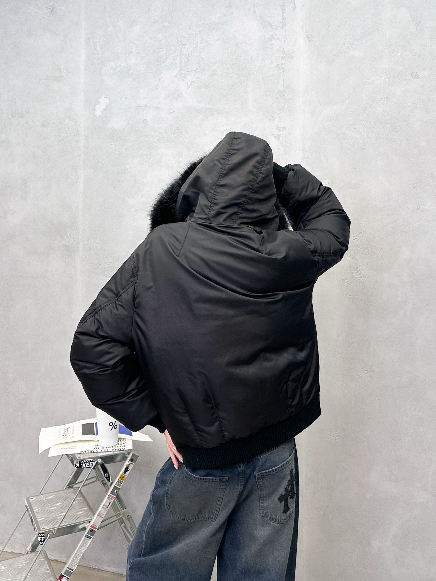 🌾克罗心 ｜ 新款羽绒服，经典品牌五金配饰，飞行员夹克版型，环保仿毛冒领，90白鹅绒填充，男女同款，尺码