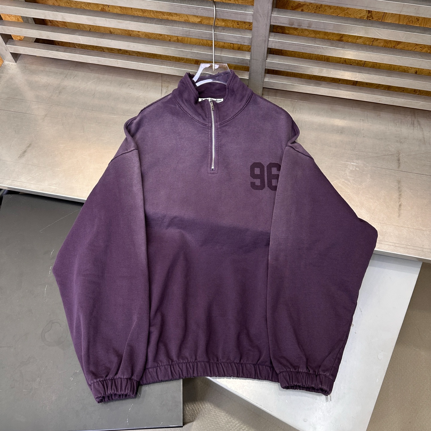 🌾Acne ｜ 新款卫衣，成衣洗水印花吊磨工艺，拉链领口套头版型，男女同款，尺码sml