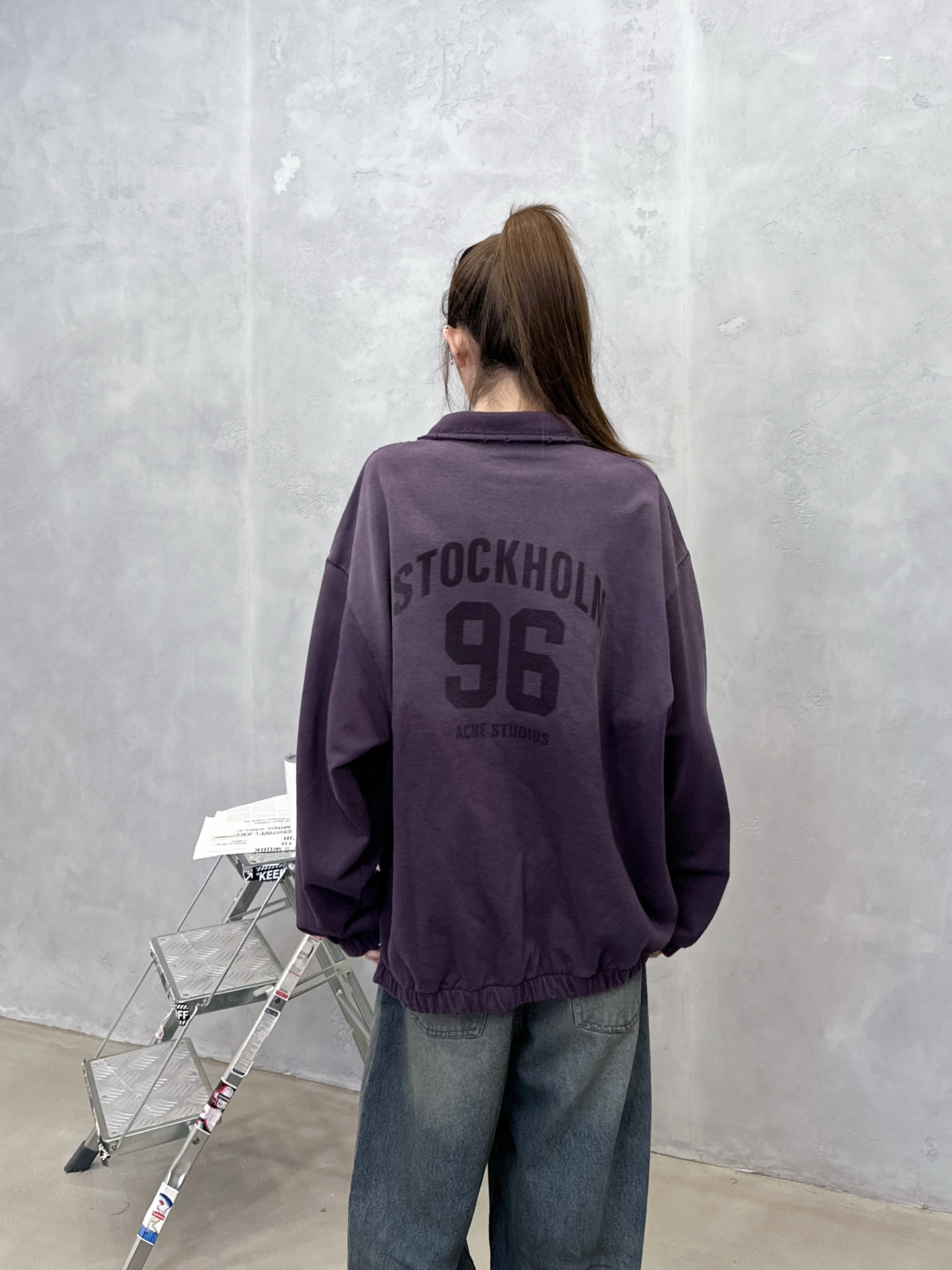 🌾Acne ｜ 新款卫衣，成衣洗水印花吊磨工艺，拉链领口套头版型，男女同款，尺码sml