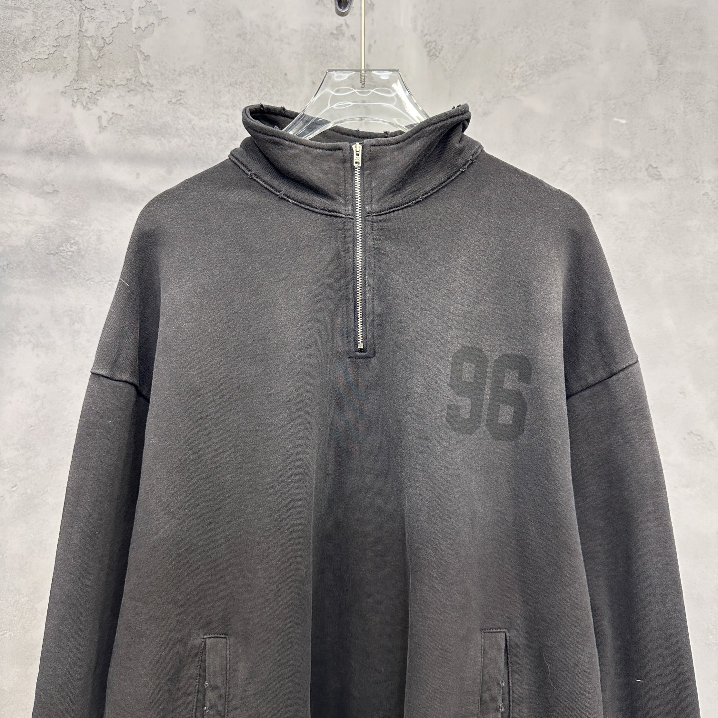 🌾Acne ｜ 新款卫衣，成衣洗水印花吊磨工艺，拉链领口套头版型，男女同款，尺码sml