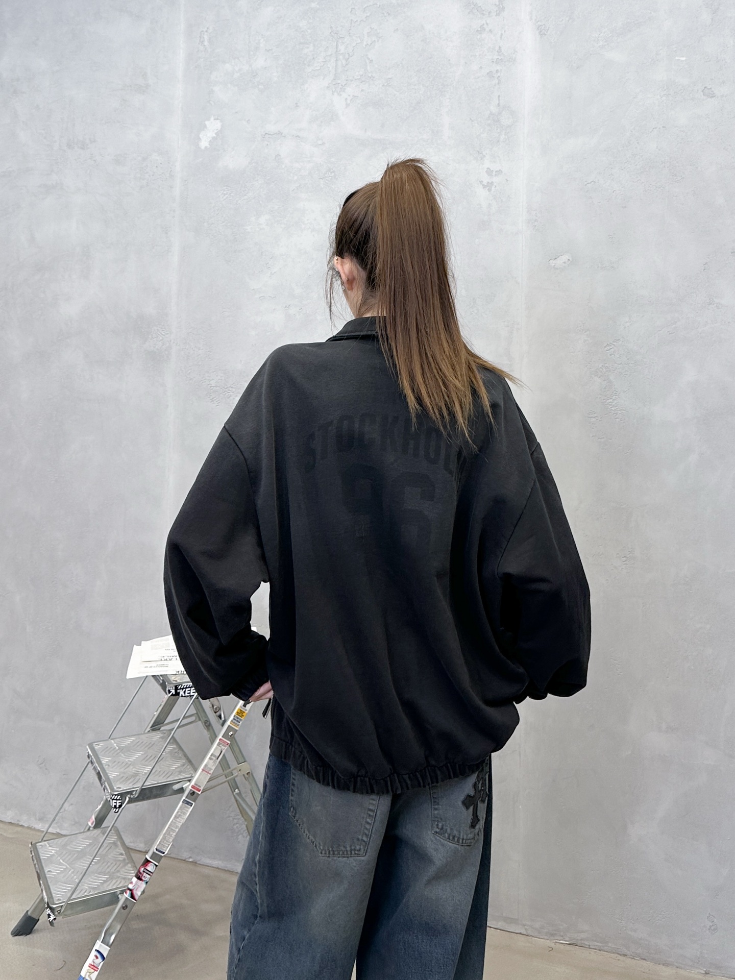 🌾Acne ｜ 新款卫衣，成衣洗水印花吊磨工艺，拉链领口套头版型，男女同款，尺码sml