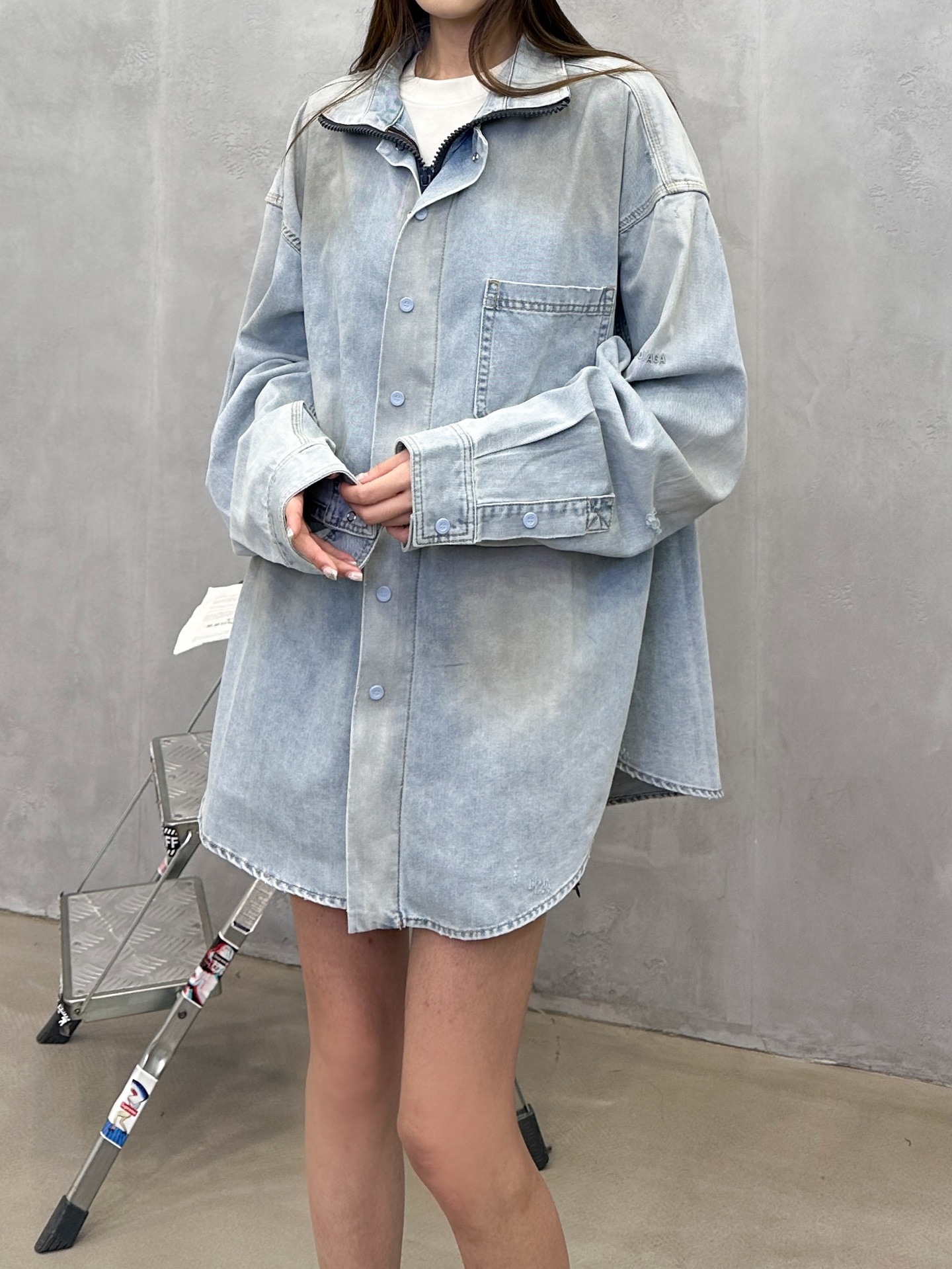 💰巴黎 ｜ 新款做旧衬衣，成衣洗水磨破喷色泥浆重工工艺，男女同款，尺码sml