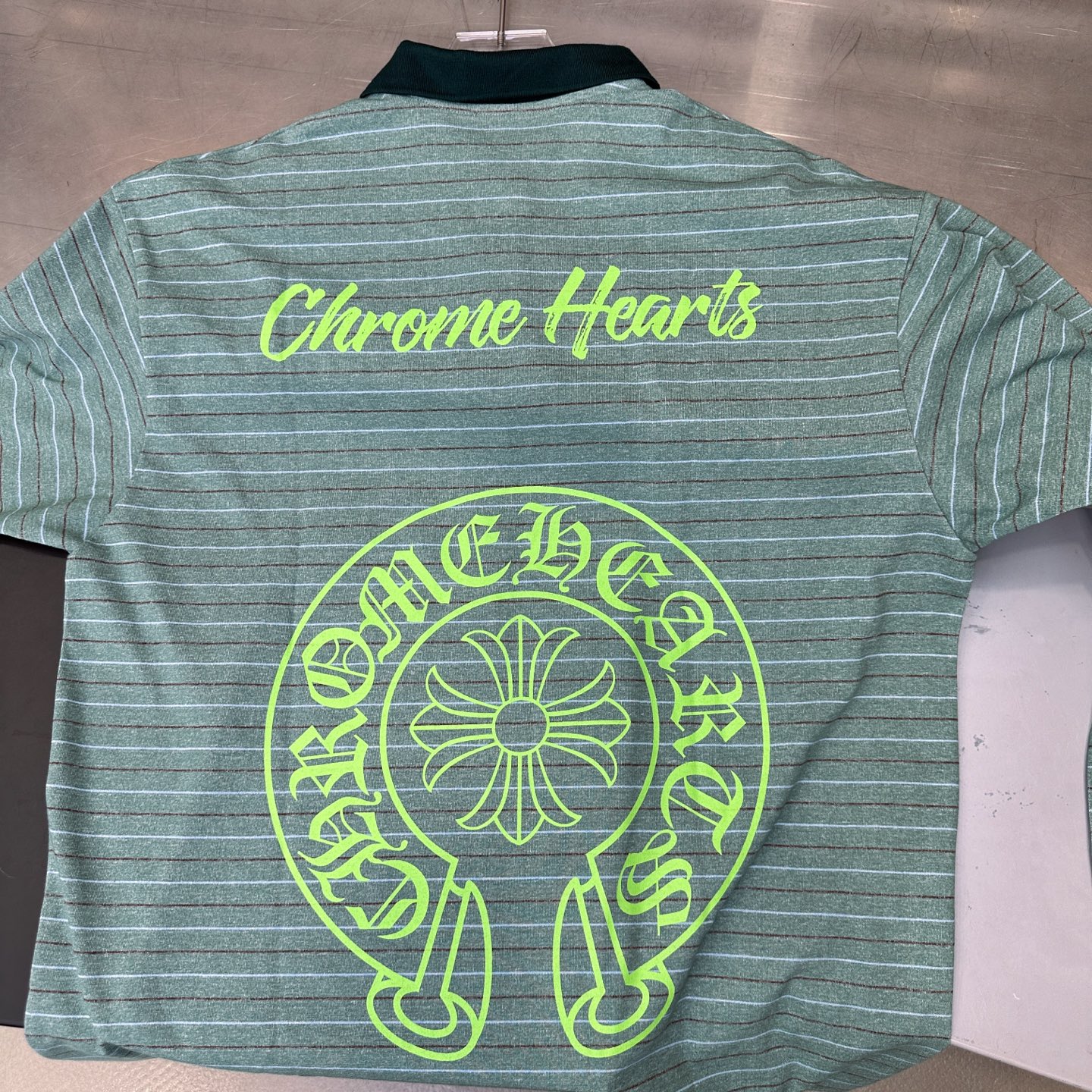 💰克罗心 ｜ 新款长袖t，成衣洗水印花工艺，polo款式设计，特殊条纹面料，男女同款，尺码sml