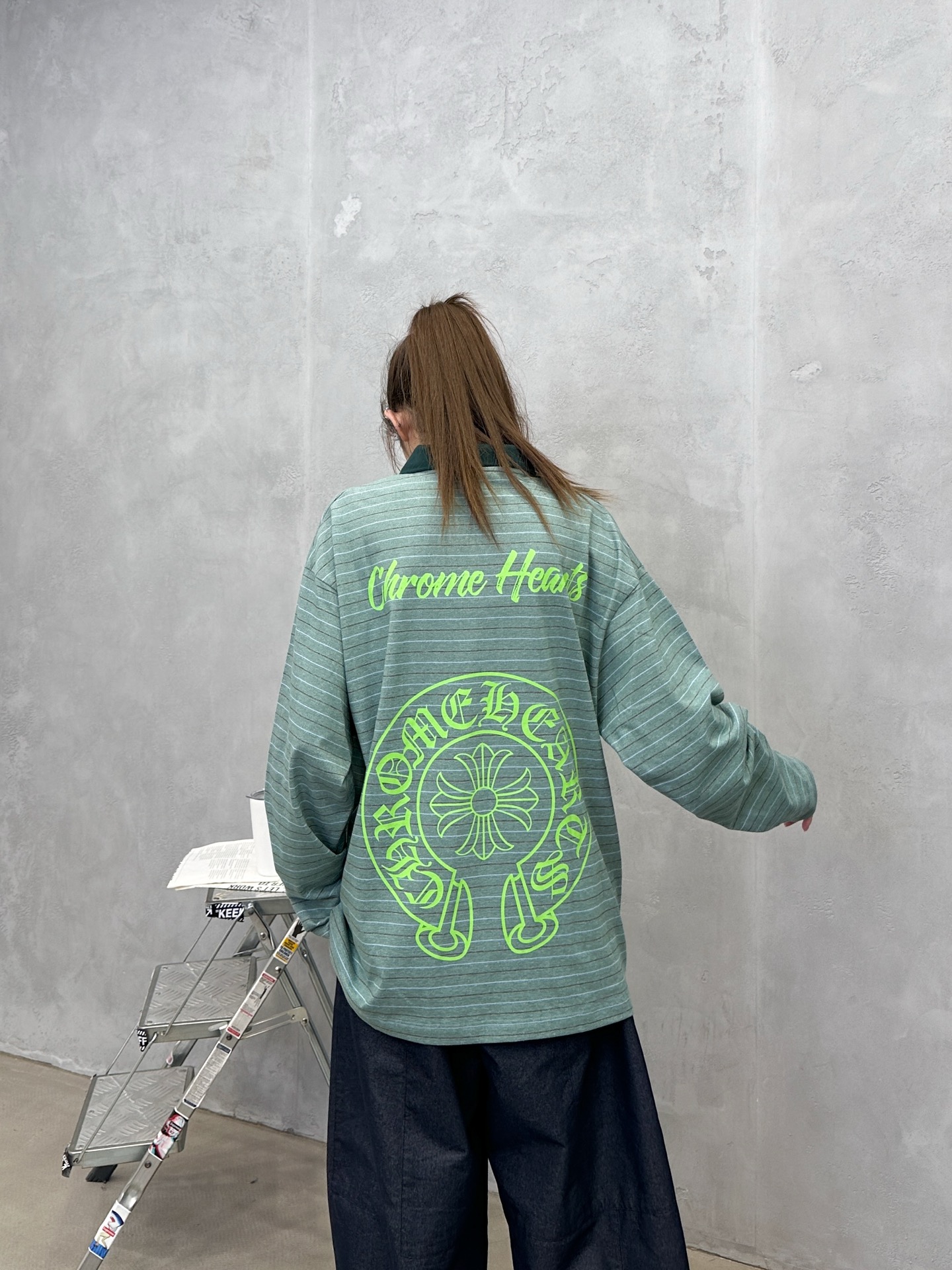 💰克罗心 ｜ 新款长袖t，成衣洗水印花工艺，polo款式设计，特殊条纹面料，男女同款，尺码sml