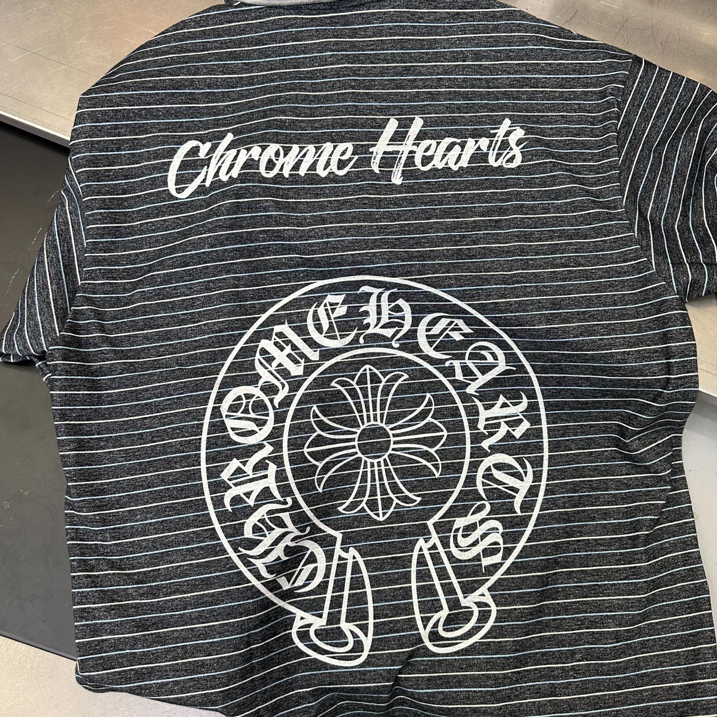 💰克罗心 ｜ 新款长袖t，成衣洗水印花工艺，polo款式设计，特殊条纹面料，男女同款，尺码sml