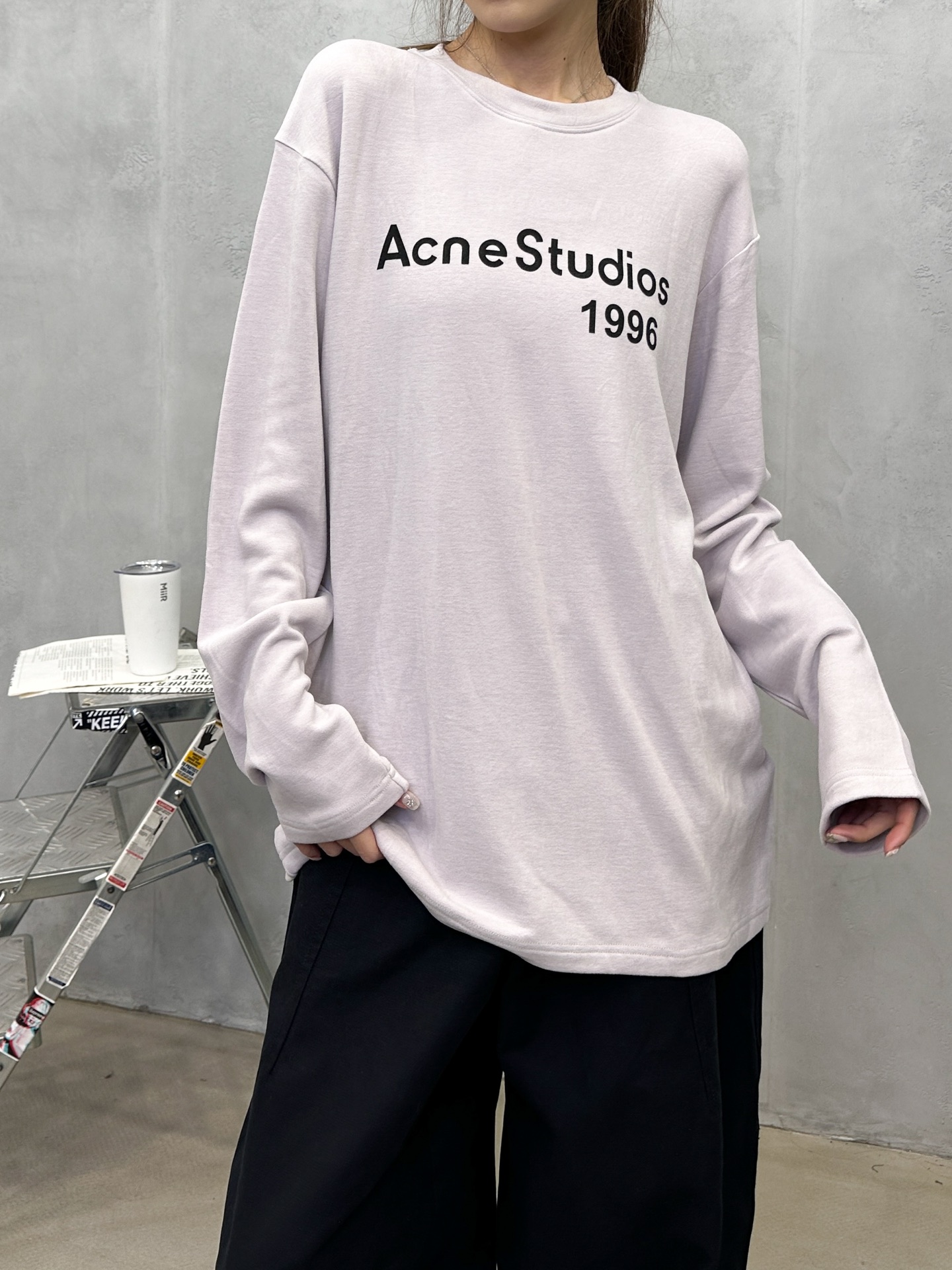 🌾Acne ｜ 新款长袖t，成衣洗水加厚版印花工艺，进口保暖德绒面料，时尚休闲，尺码sml