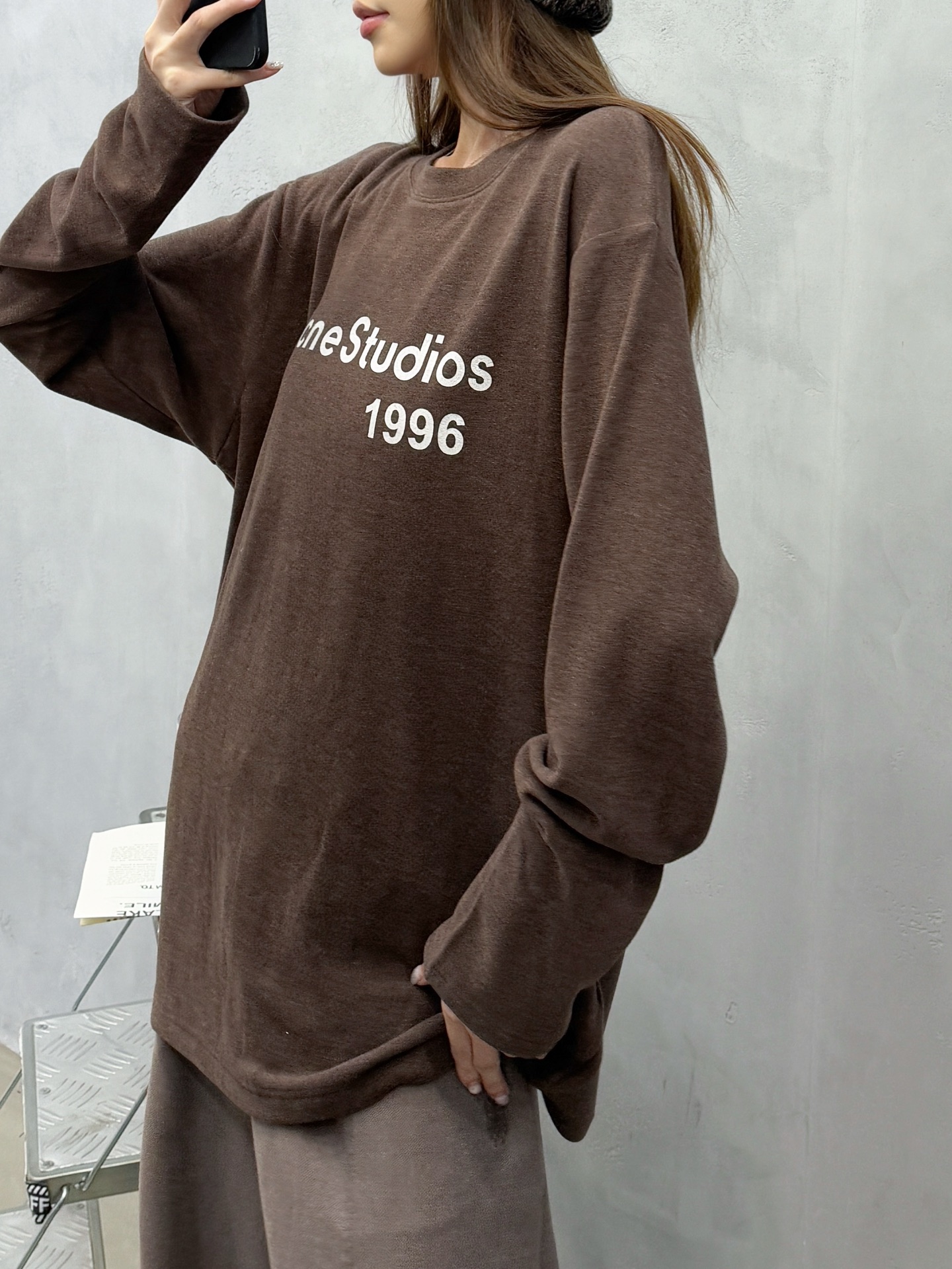 🌾Acne ｜ 新款长袖t，成衣洗水加厚版印花工艺，进口保暖德绒面料，时尚休闲，尺码sml