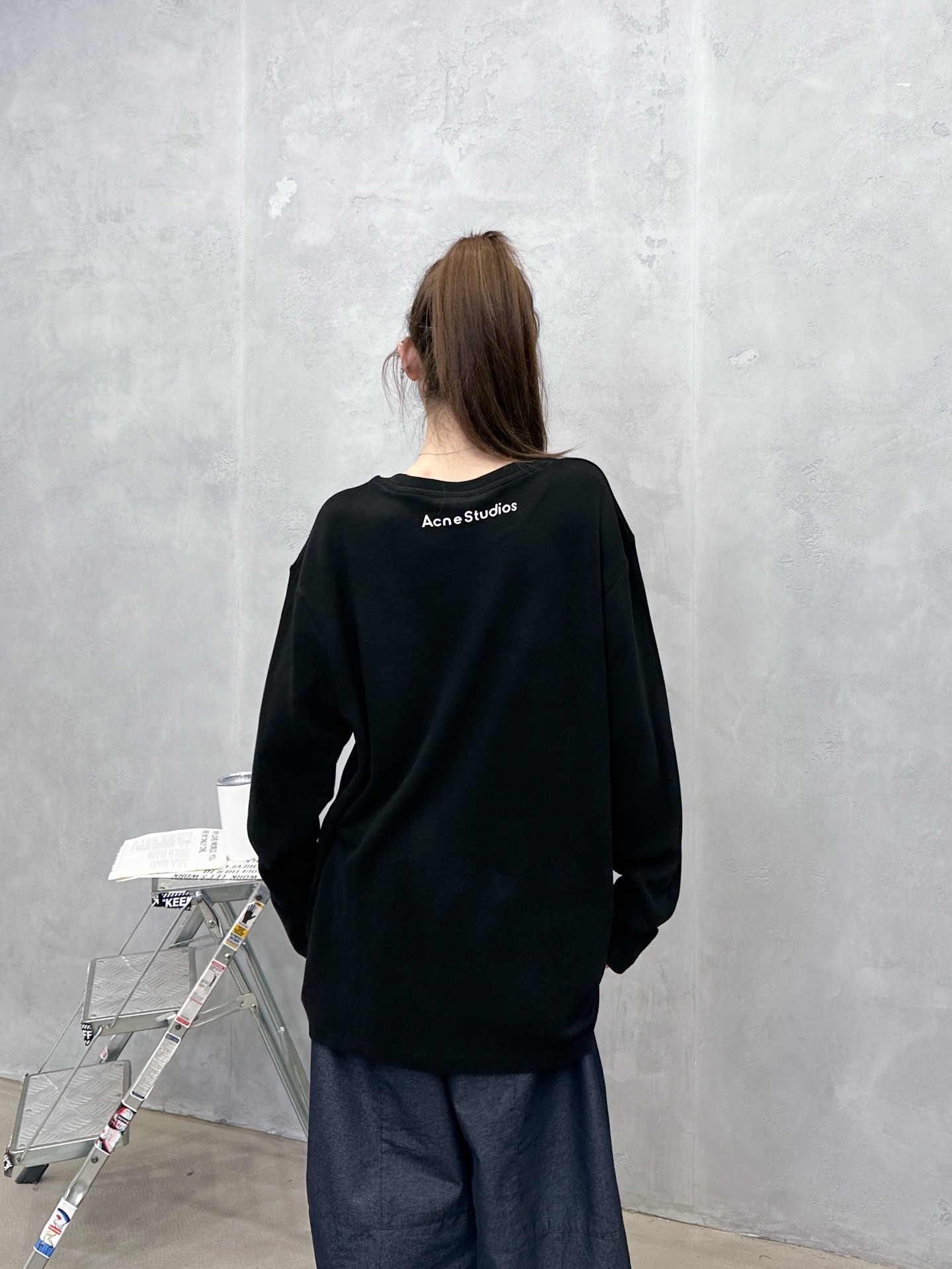 🌾Acne ｜ 新款长袖t，成衣洗水加厚版印花工艺，进口保暖德绒面料，时尚休闲，尺码sml