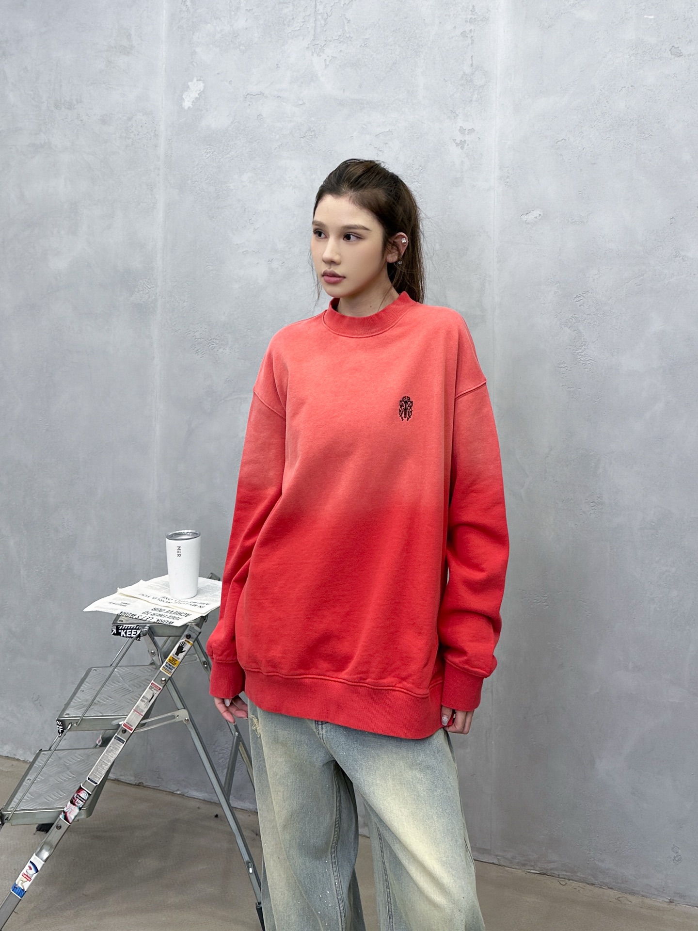 💰克罗心 ｜ 新款套头卫衣，成衣洗水喷色加前后刺绣工艺，男女同款，尺码sml