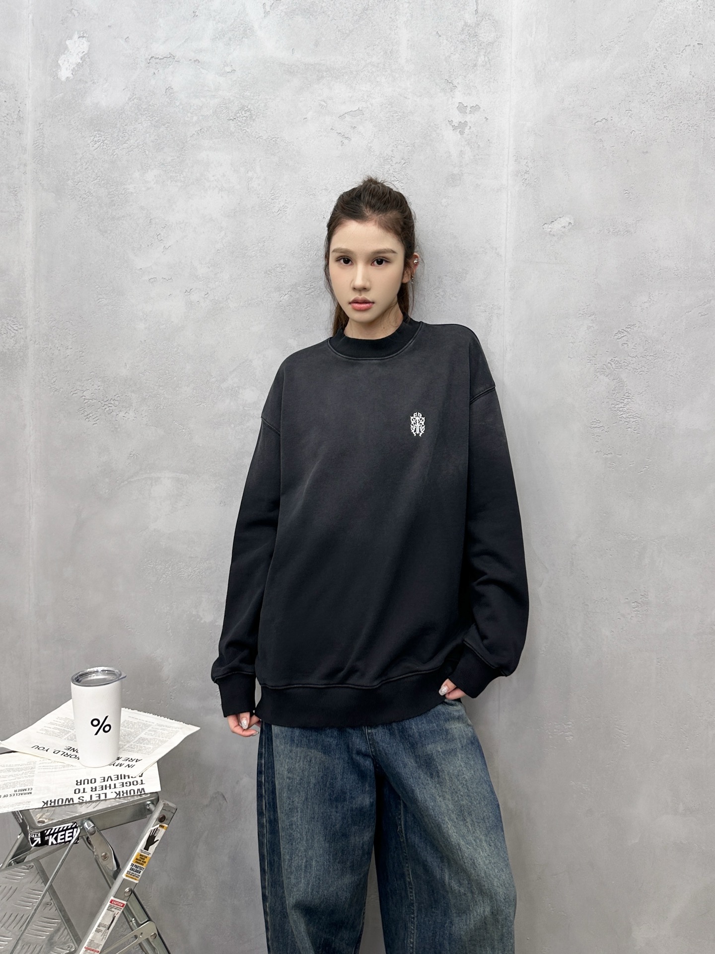 💰克罗心 ｜ 新款套头卫衣，成衣洗水喷色加前后刺绣工艺，男女同款，尺码sml