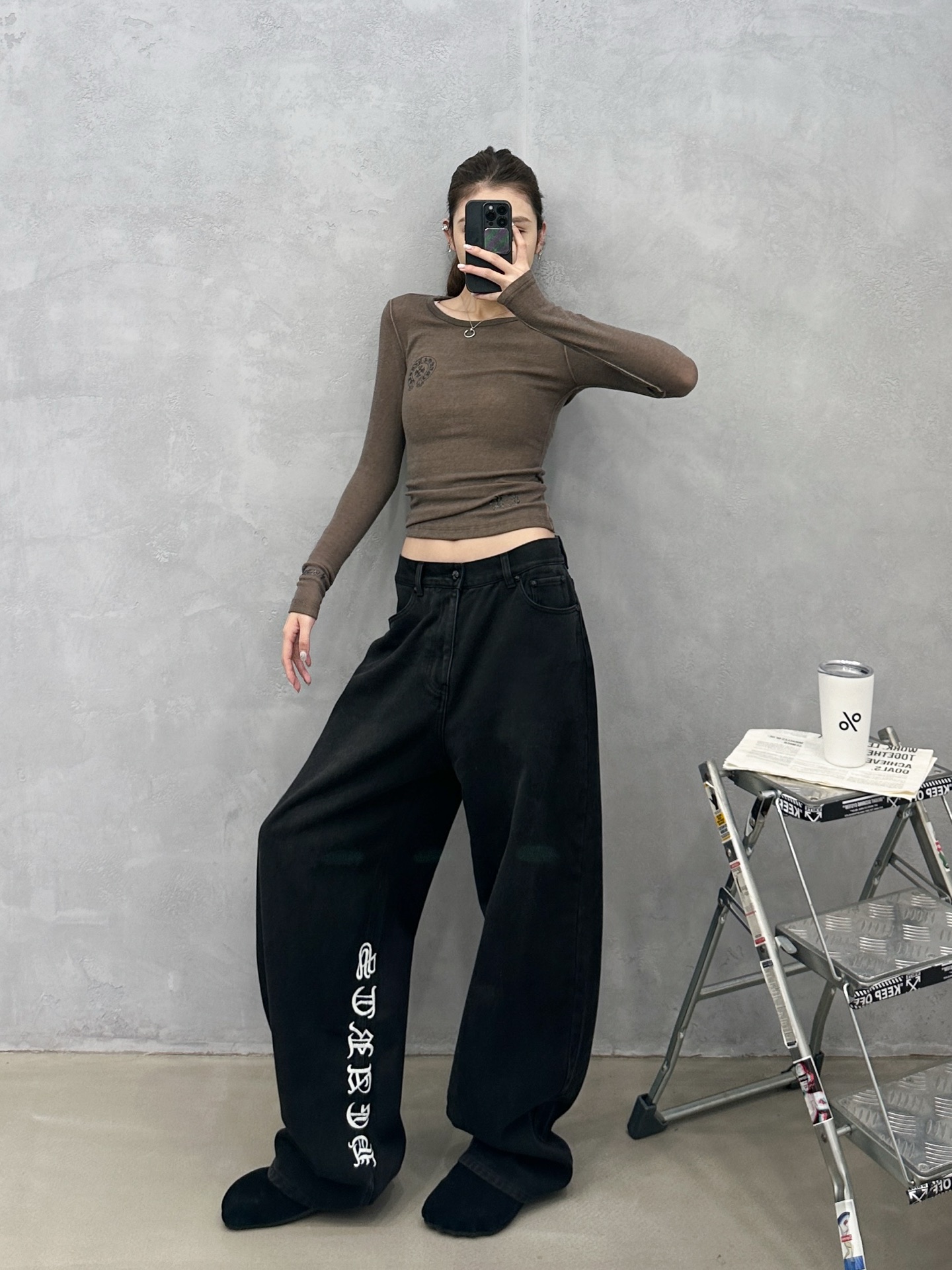 🌾克罗心 ｜ 新款牛仔裤，成衣洗水加对称刺绣工艺，保暖加绒牛仔布，男女同款，尺码sml