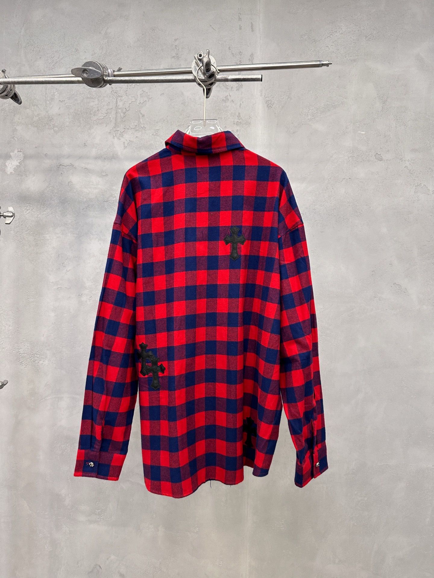 🌾克罗心 ｜ 新款格子衬衣，成衣洗水定型加手工刺绣十字标，日本进口格纹面料，男女同款，尺码sml