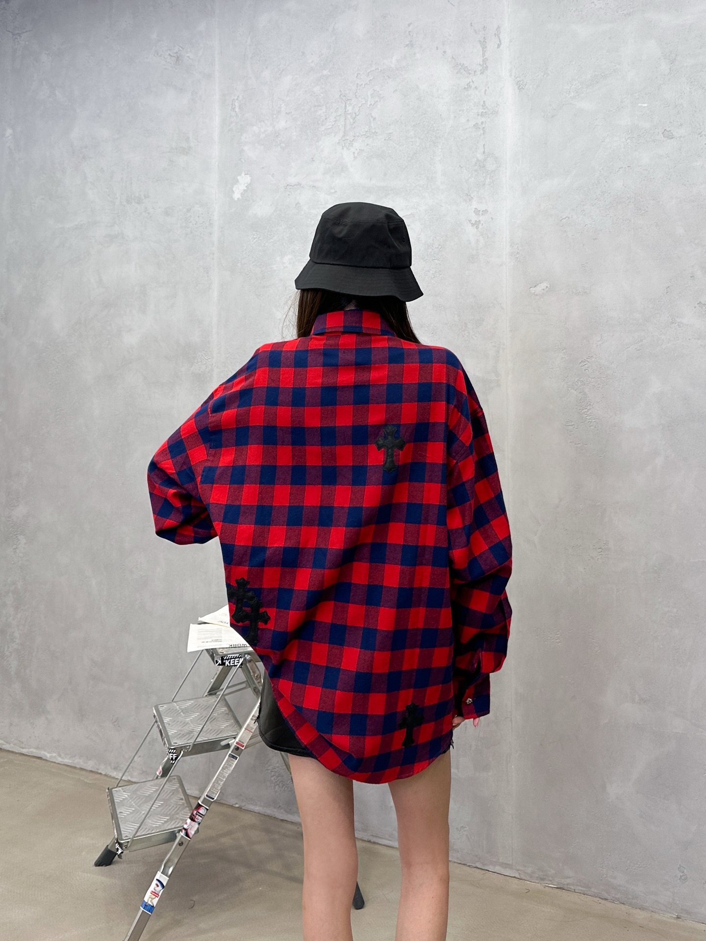 🌾克罗心 ｜ 新款格子衬衣，成衣洗水定型加手工刺绣十字标，日本进口格纹面料，男女同款，尺码sml