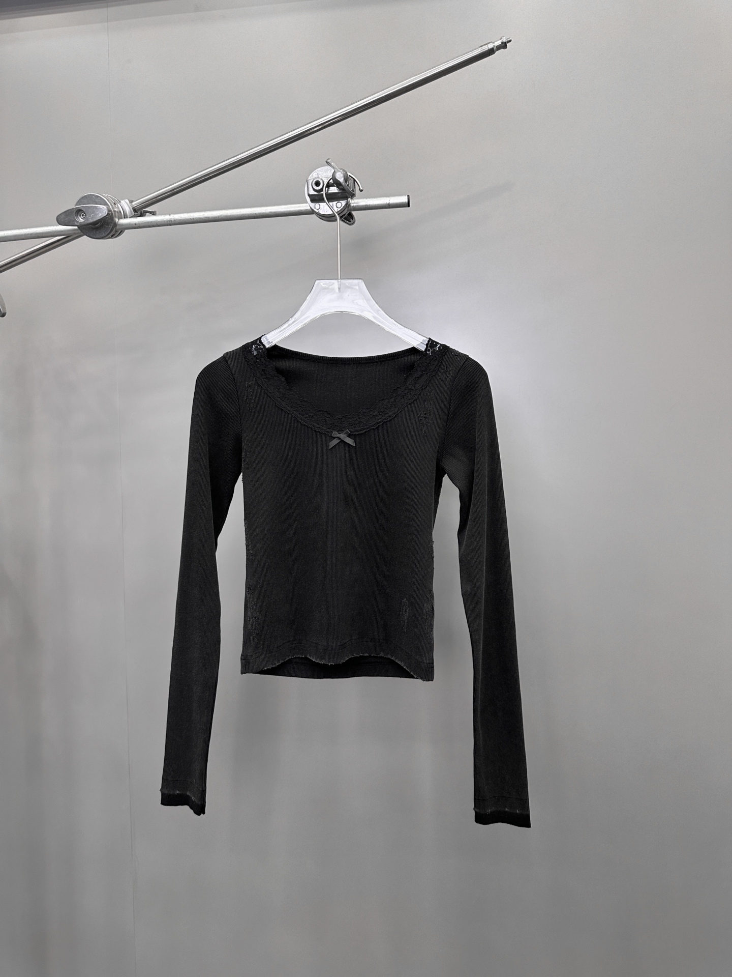 🌾巴黎 ｜ 新款毛织打底，成衣洗水磨破工艺加蕾丝边拼接做工，尺码sml