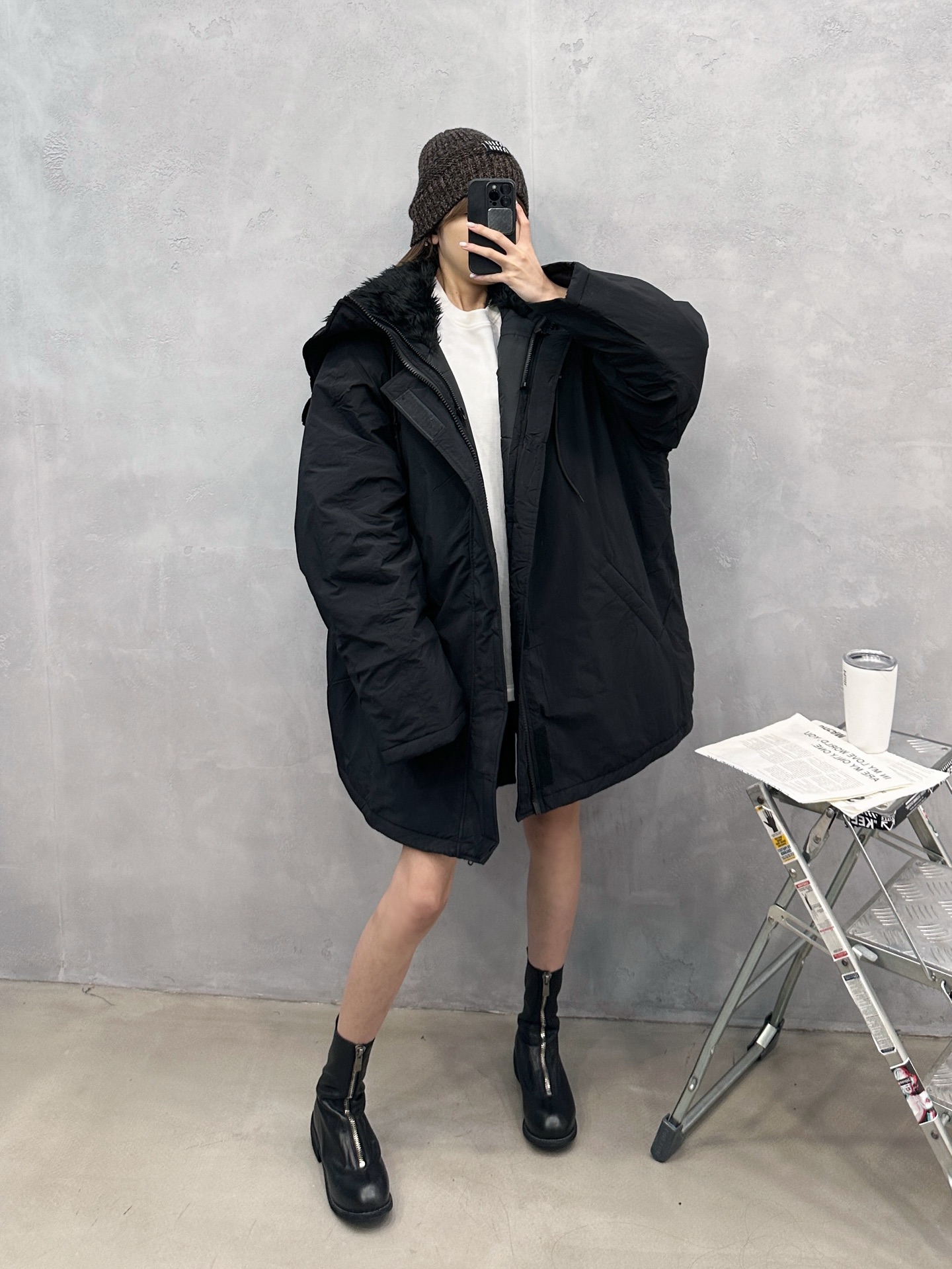 🌾巴黎 ｜ 新款棉外套，成衣洗水工艺，环保仿毛帽，羊毛混纺面料，男女同款，尺码sml