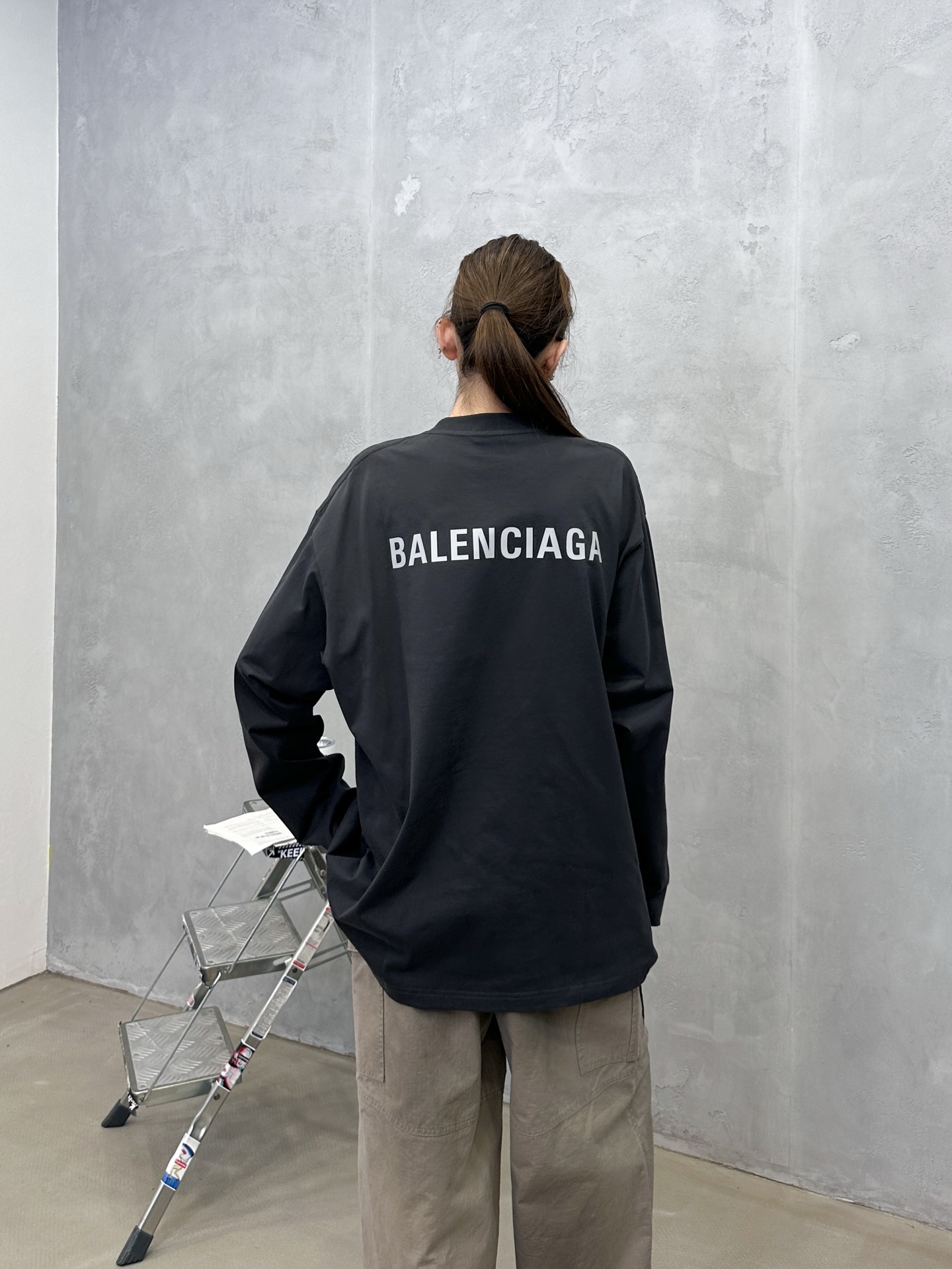 🌾巴黎 ｜ 新款长袖t，成衣洗水加反光印花标，男女同款，尺码sml