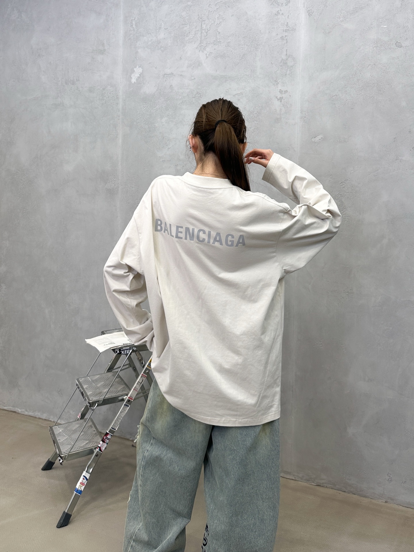 🌾巴黎 ｜ 新款长袖t，成衣洗水加反光印花标，男女同款，尺码sml