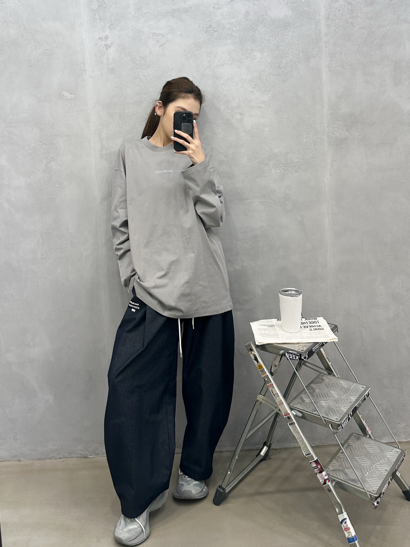 🌾巴黎 ｜ 新款长袖t，成衣洗水加反光印花标，男女同款，尺码sml