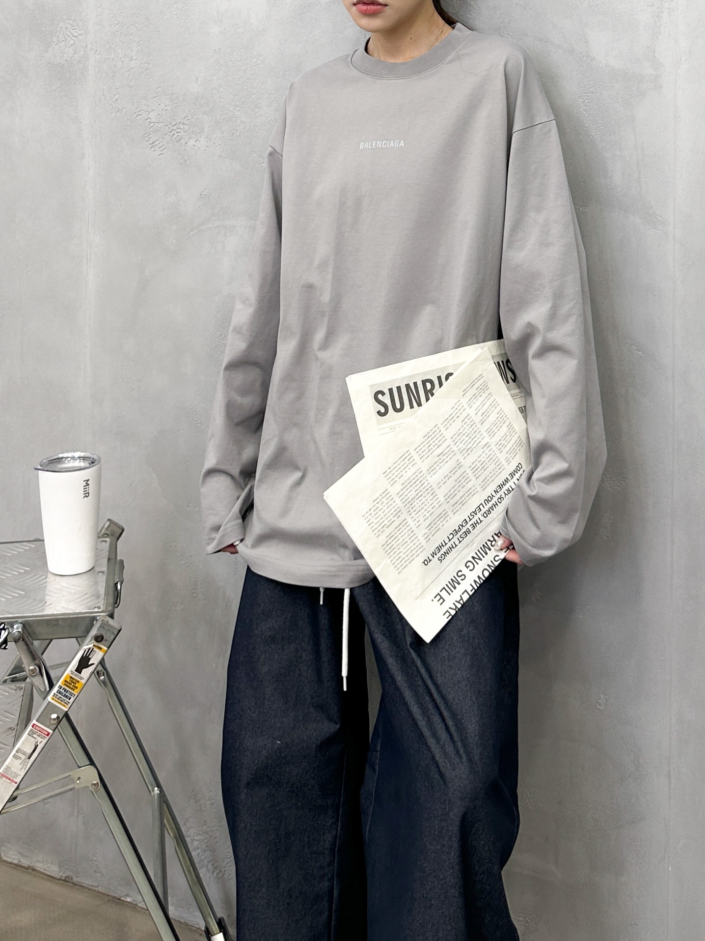 🌾巴黎 ｜ 新款长袖t，成衣洗水加反光印花标，男女同款，尺码sml