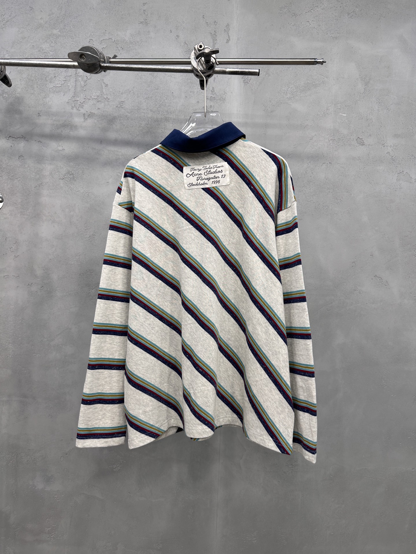 🌾Acne ｜ 新款长袖polo，成衣洗水加软工艺，特殊定织条纹面料，休闲时尚，尺码sml