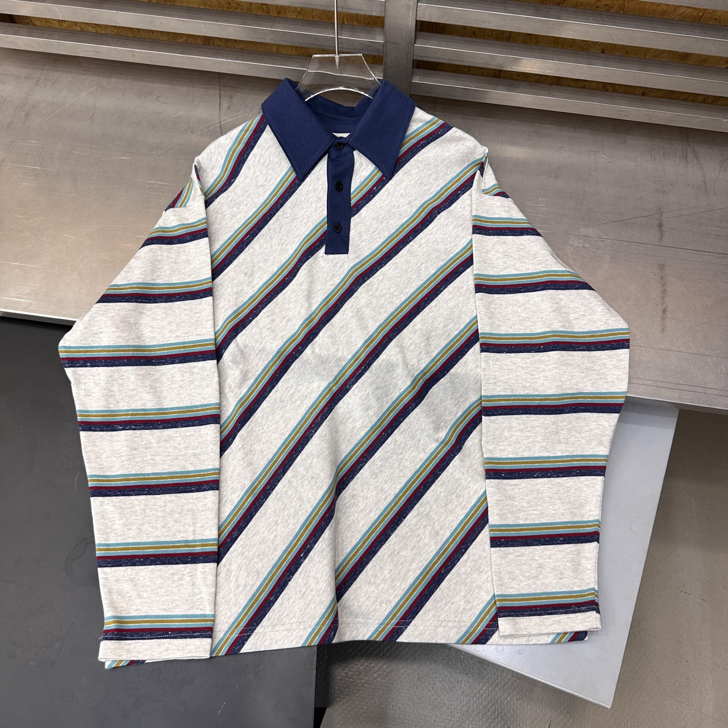 🌾Acne ｜ 新款长袖polo，成衣洗水加软工艺，特殊定织条纹面料，休闲时尚，尺码sml