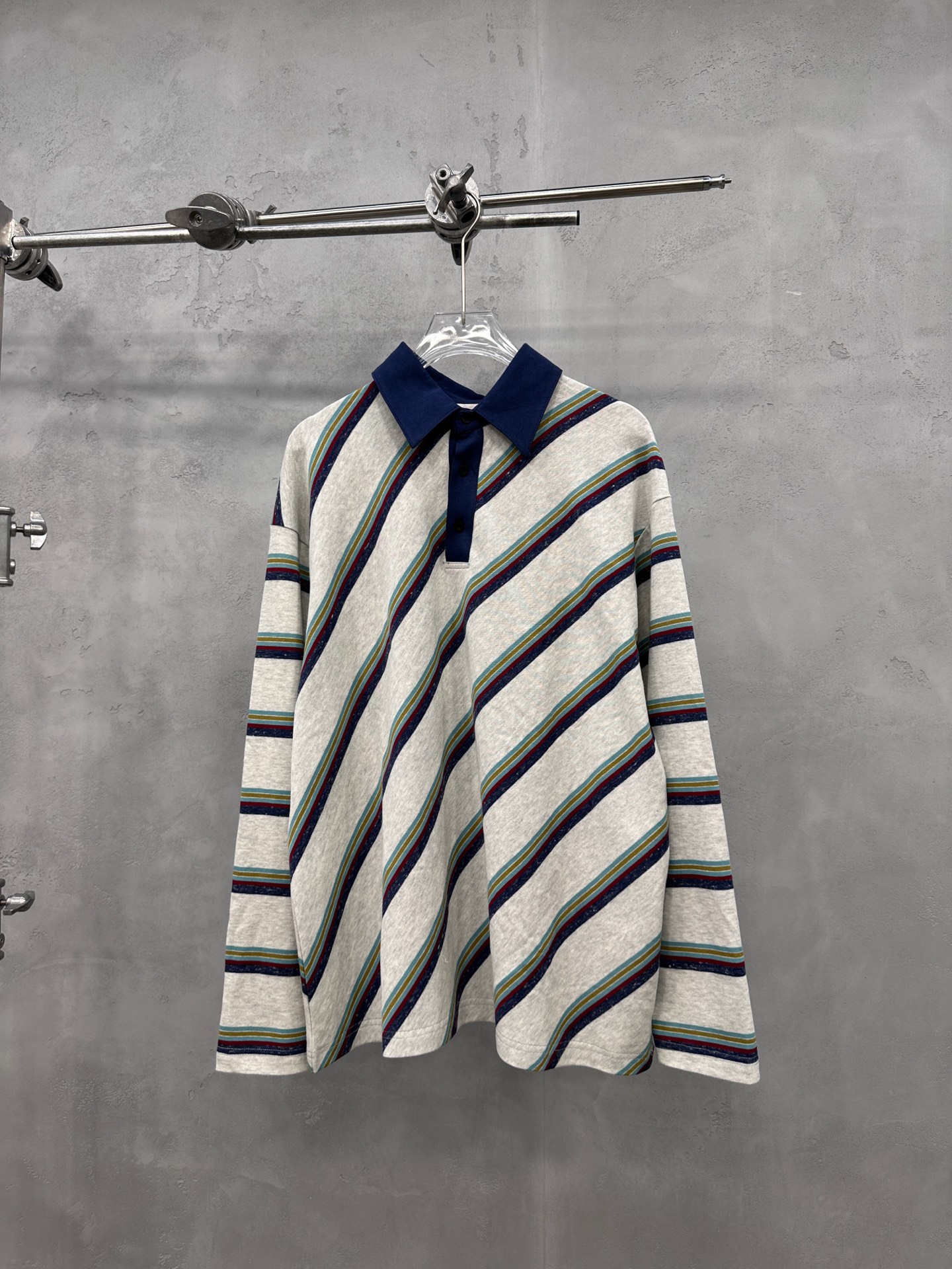 🌾Acne ｜ 新款长袖polo，成衣洗水加软工艺，特殊定织条纹面料，休闲时尚，尺码sml