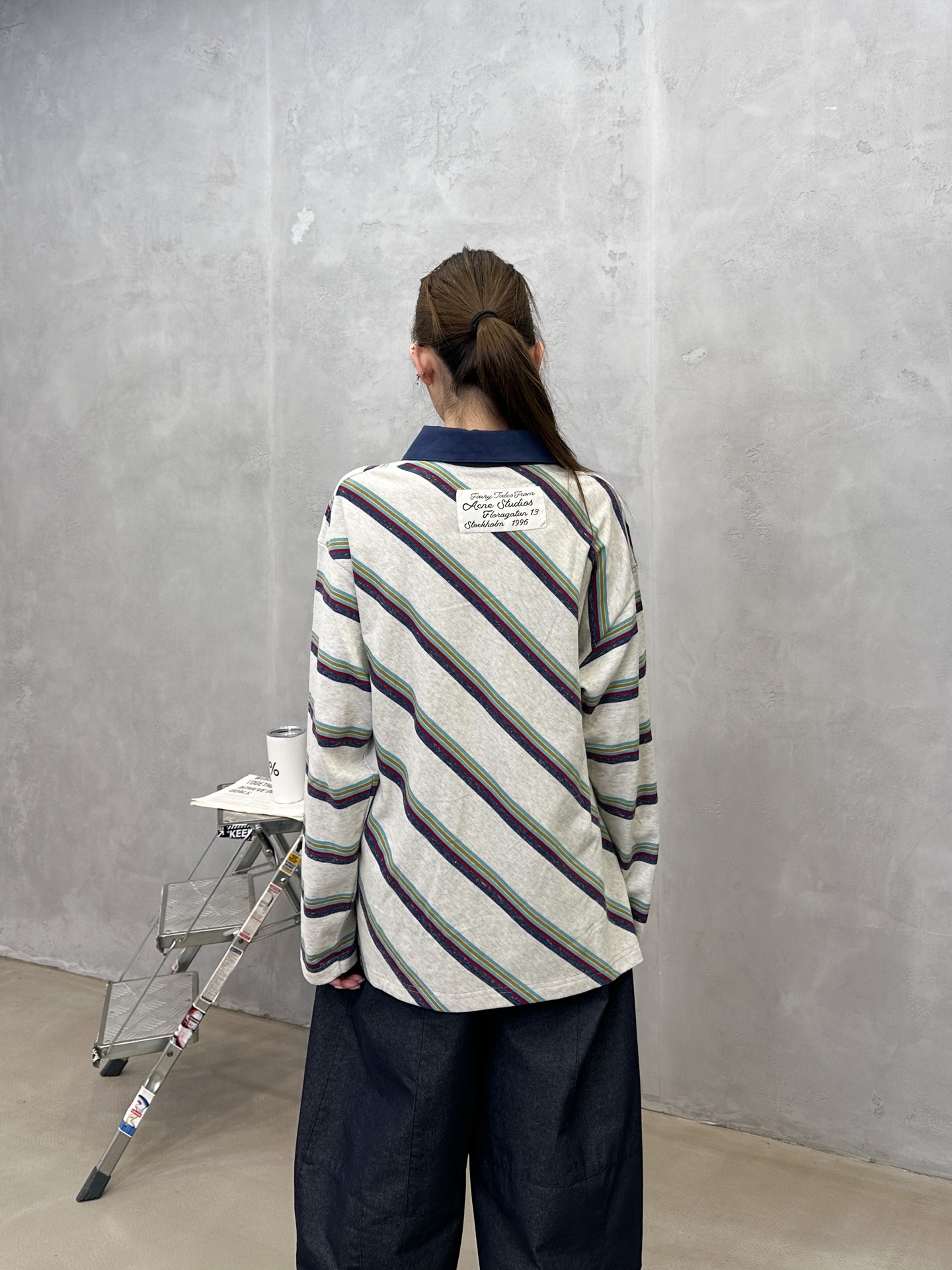 🌾Acne ｜ 新款长袖polo，成衣洗水加软工艺，特殊定织条纹面料，休闲时尚，尺码sml