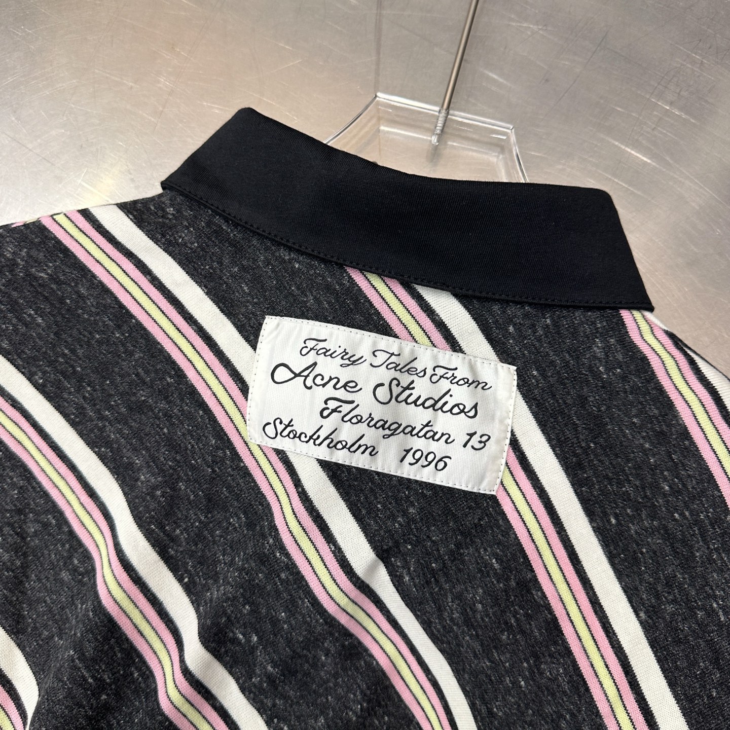 🌾Acne ｜ 新款长袖polo，成衣洗水加软工艺，特殊定织条纹面料，休闲时尚，尺码sml