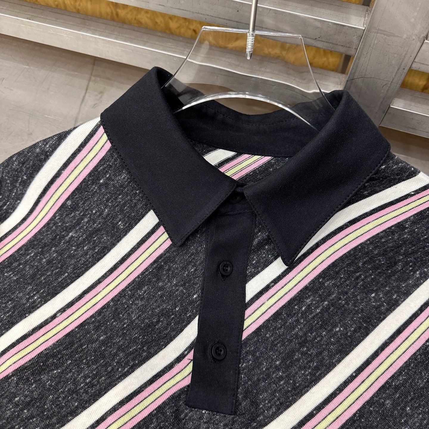 🌾Acne ｜ 新款长袖polo，成衣洗水加软工艺，特殊定织条纹面料，休闲时尚，尺码sml