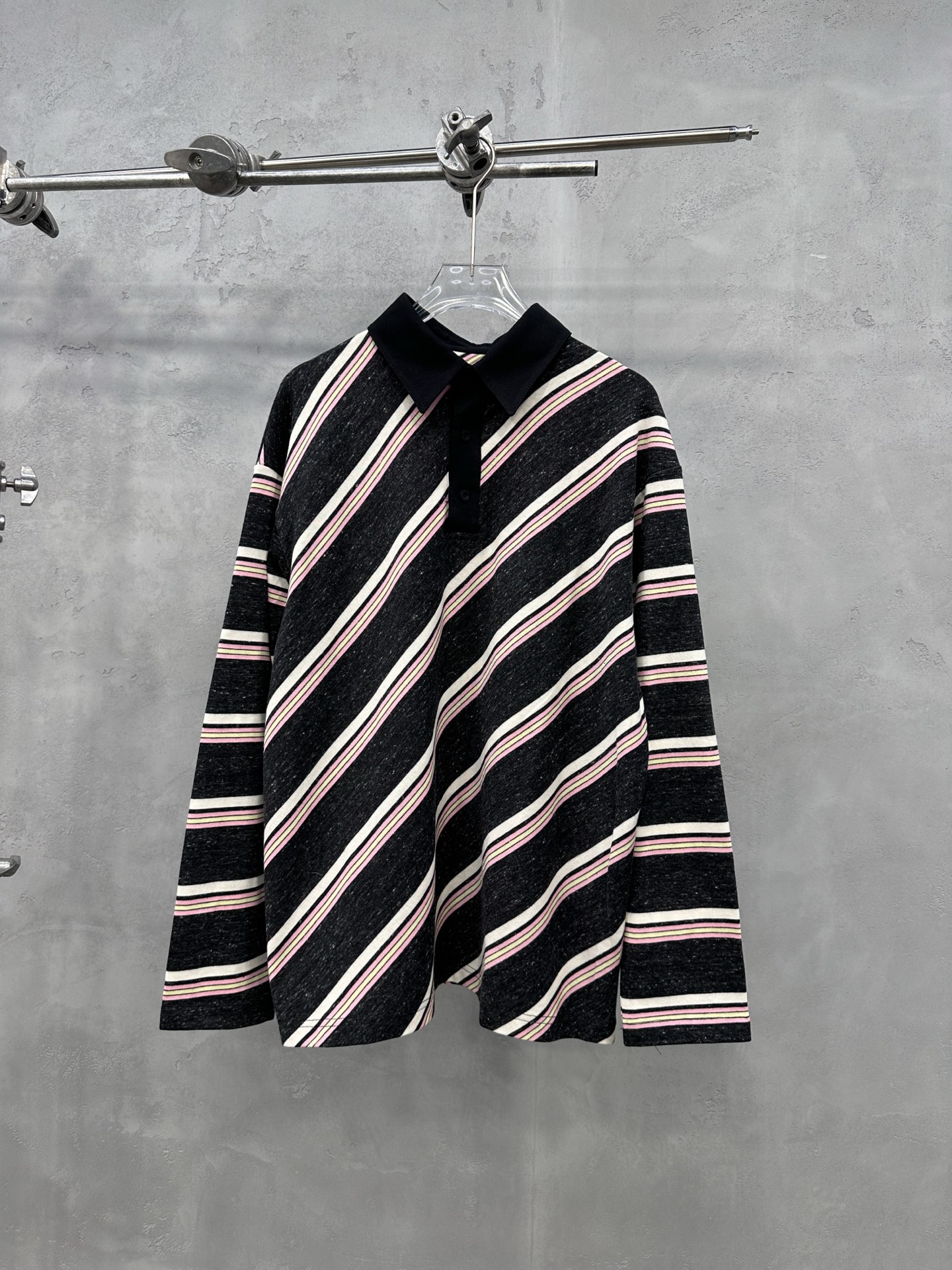 🌾Acne ｜ 新款长袖polo，成衣洗水加软工艺，特殊定织条纹面料，休闲时尚，尺码sml