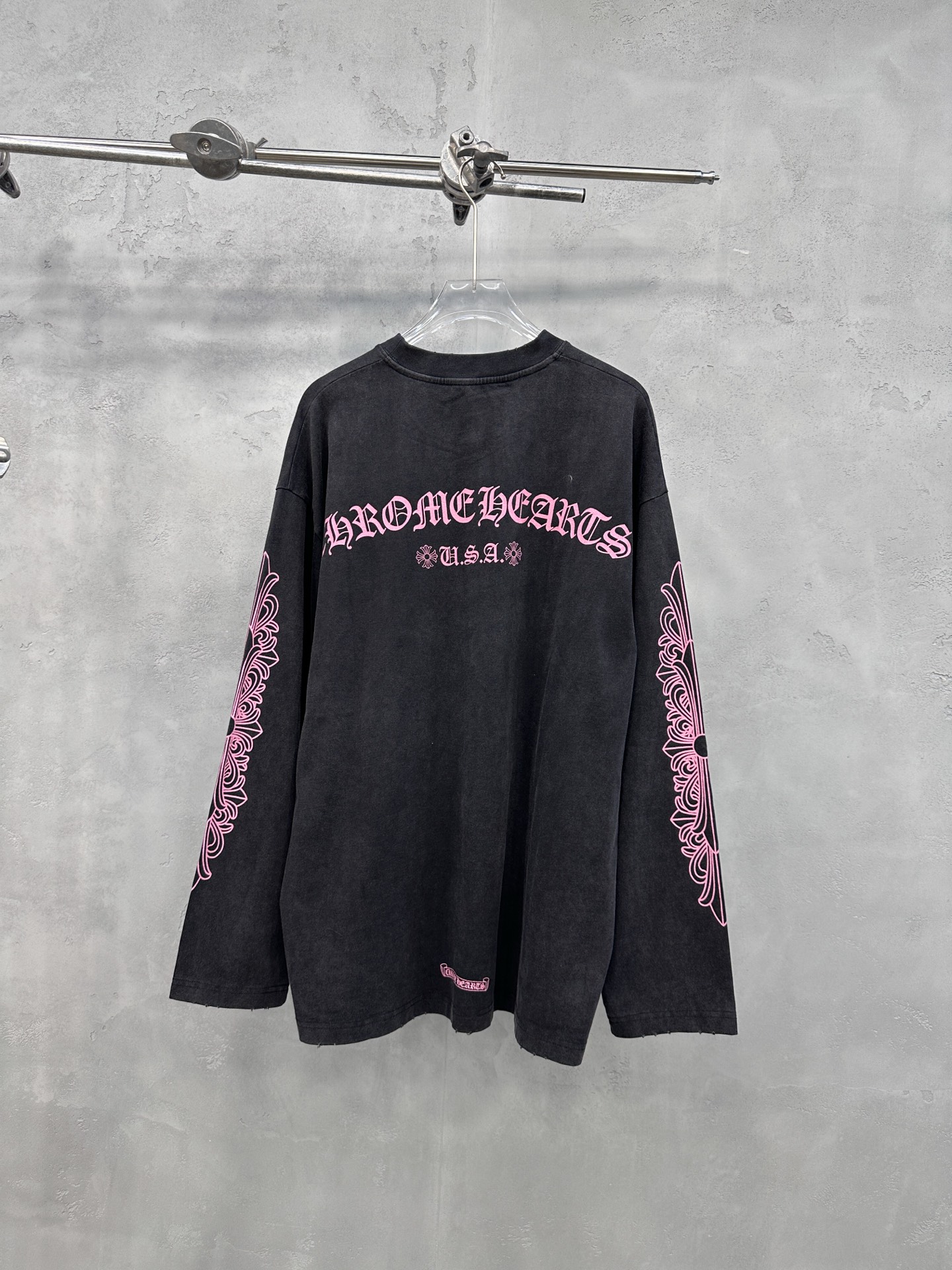 🌾克罗心 ｜ 新款长袖t，成衣洗水炒色吊磨工艺加5处印花，男女同款，尺码sml