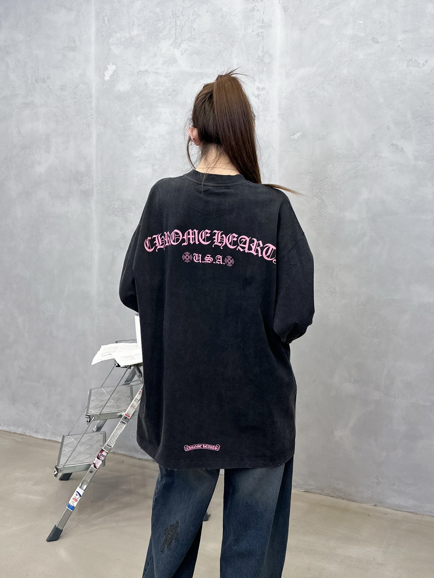 🌾克罗心 ｜ 新款长袖t，成衣洗水炒色吊磨工艺加5处印花，男女同款，尺码sml