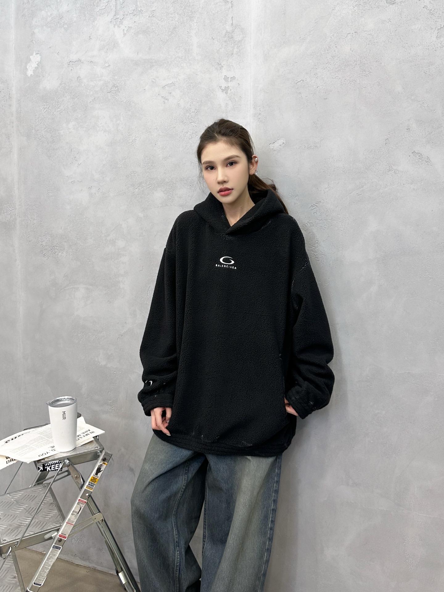 🌾巴黎 ｜ 新款摇粒绒套头，成衣洗水丙烯工艺加多处刺绣标，保暖摇粒绒面料，男女同款，尺码sml